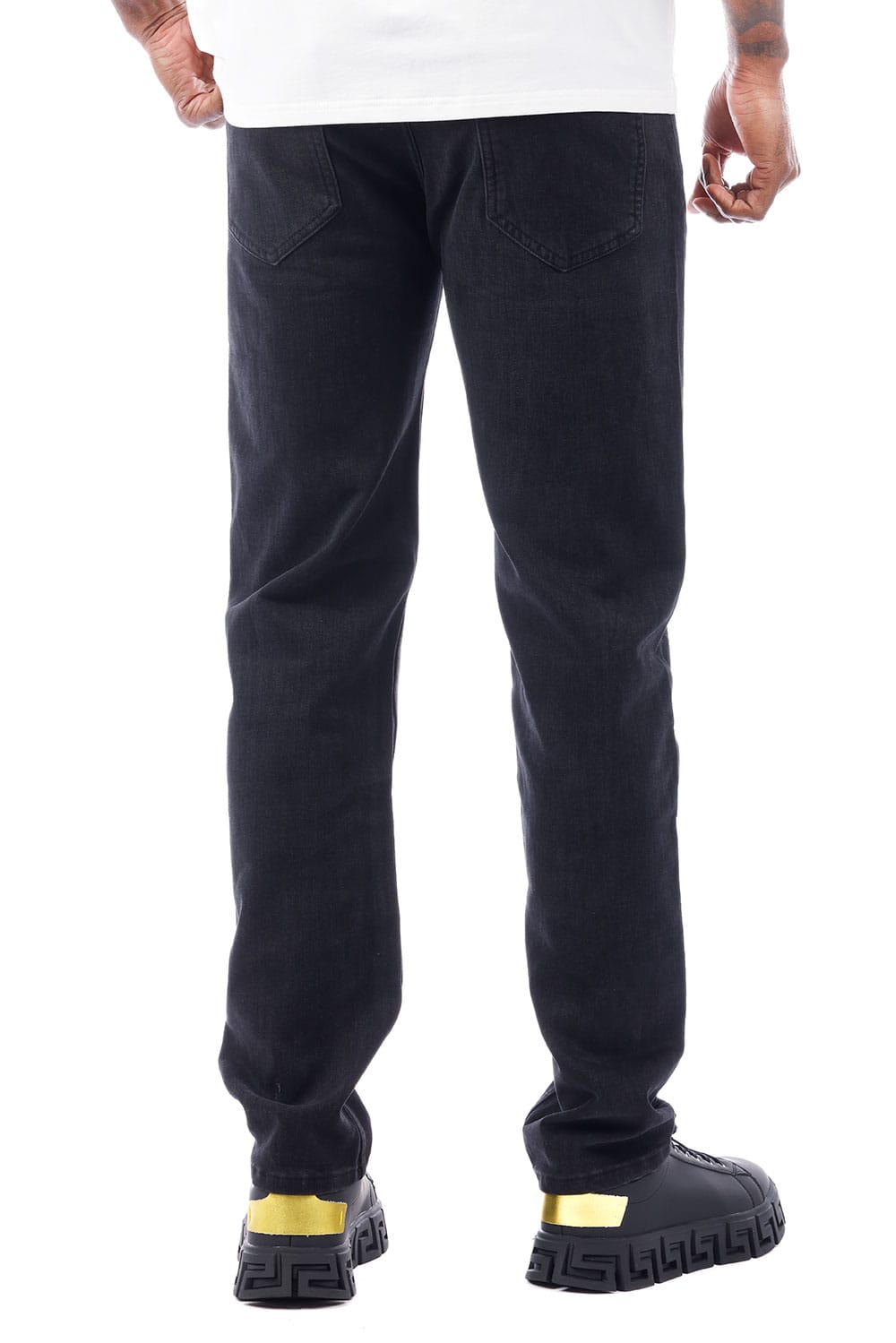 Barabas Men's Solid Color Premium Stretch Denim Jeans 3SN100 Black