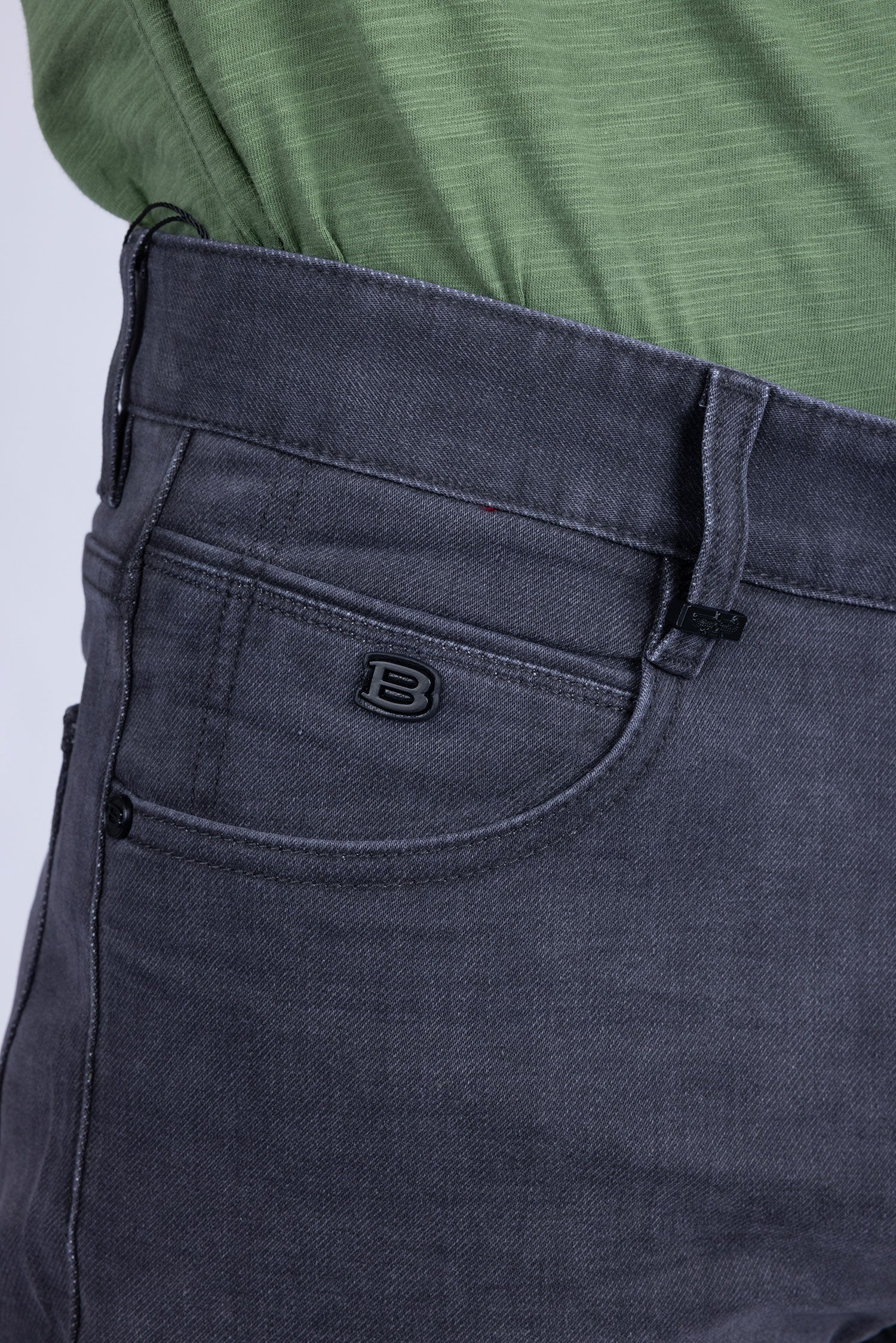 Barabas Men's Solid Color Premium Stretch Denim Jeans 3SN100 Charcoal