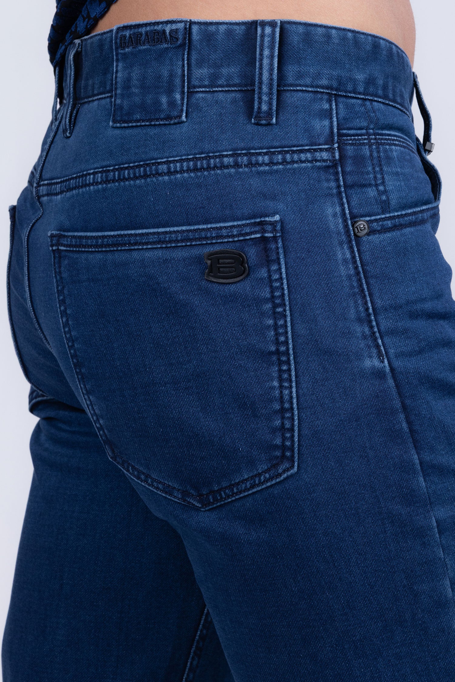 Barabas Men's Solid Color Premium Stretch Denim Jeans 3SN100 Light Blue