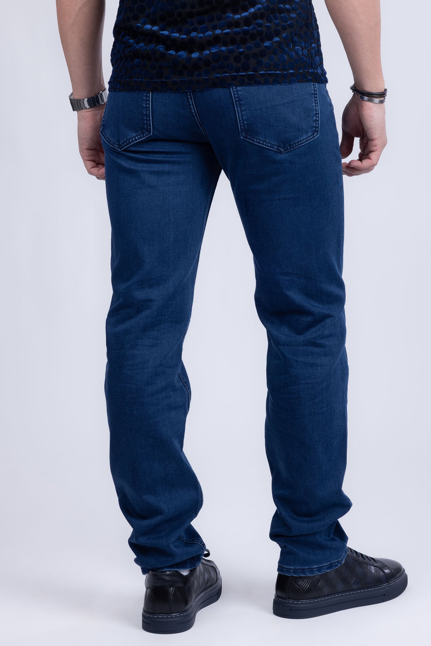 Barabas Men's Solid Color Premium Stretch Denim Jeans 3SN100 Light Blue