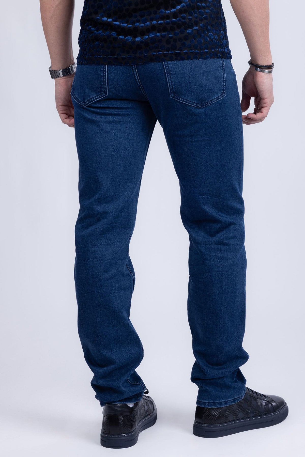Barabas Men's Solid Color Premium Stretch Denim Jeans 3SN100 Light Blue