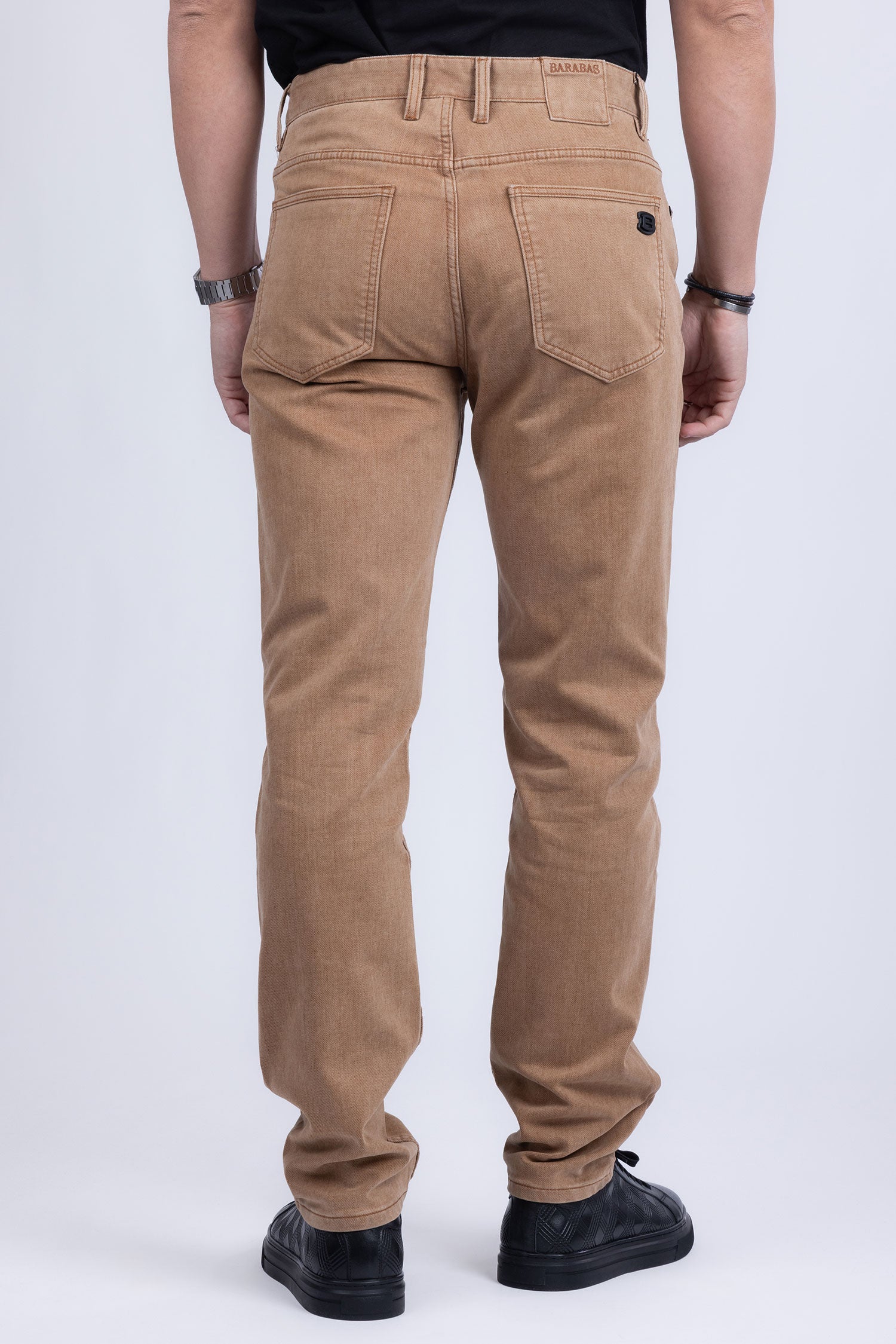 Barabas Men's Solid Color Premium Stretch Denim Jeans 3SN100 Light Rust