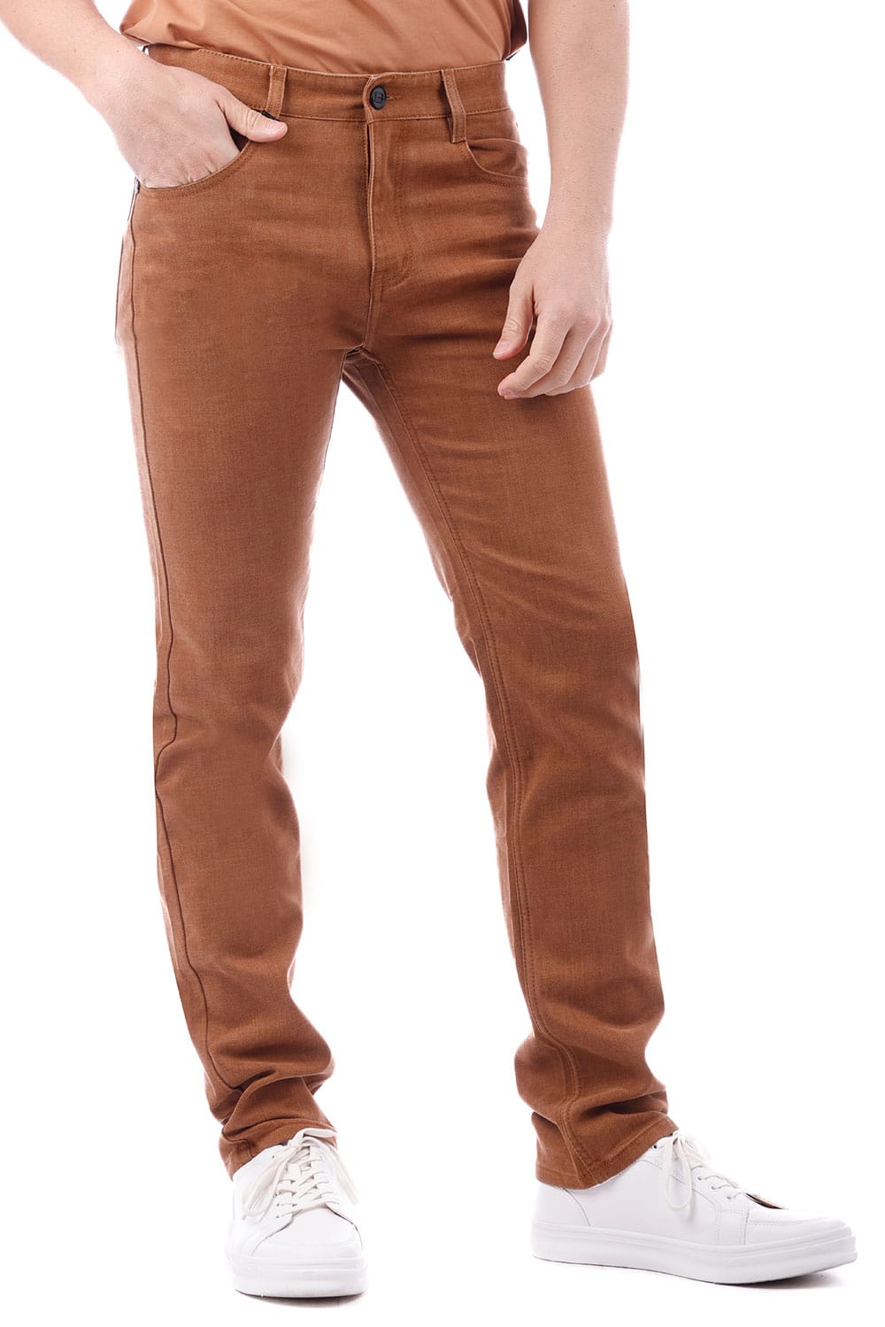 Barabas Men's Solid Color Premium Stretch Denim Jeans 3SN100 Rust