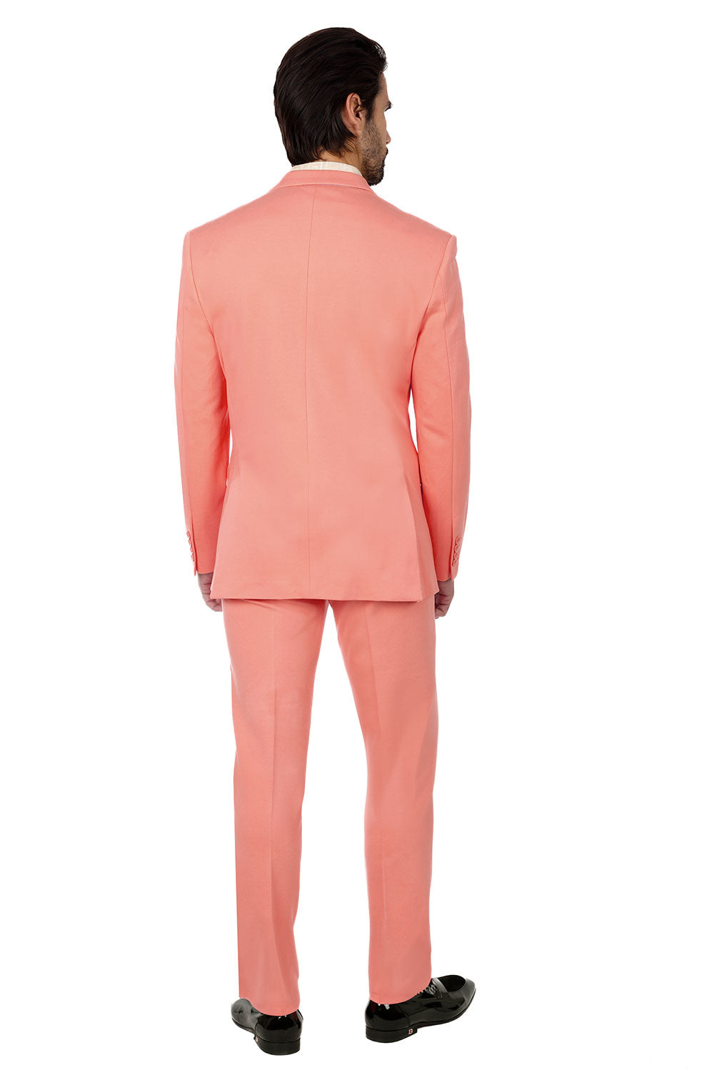 BARABAS Men's Brushed Cotton Notched Lapel Matt Suit 3SU02 Pink