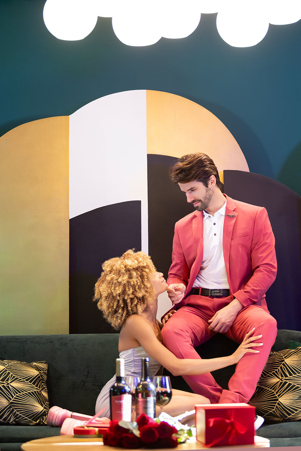 BARABAS Men's Brushed Cotton Notch Lapel Matte Casual Suit 3SU02