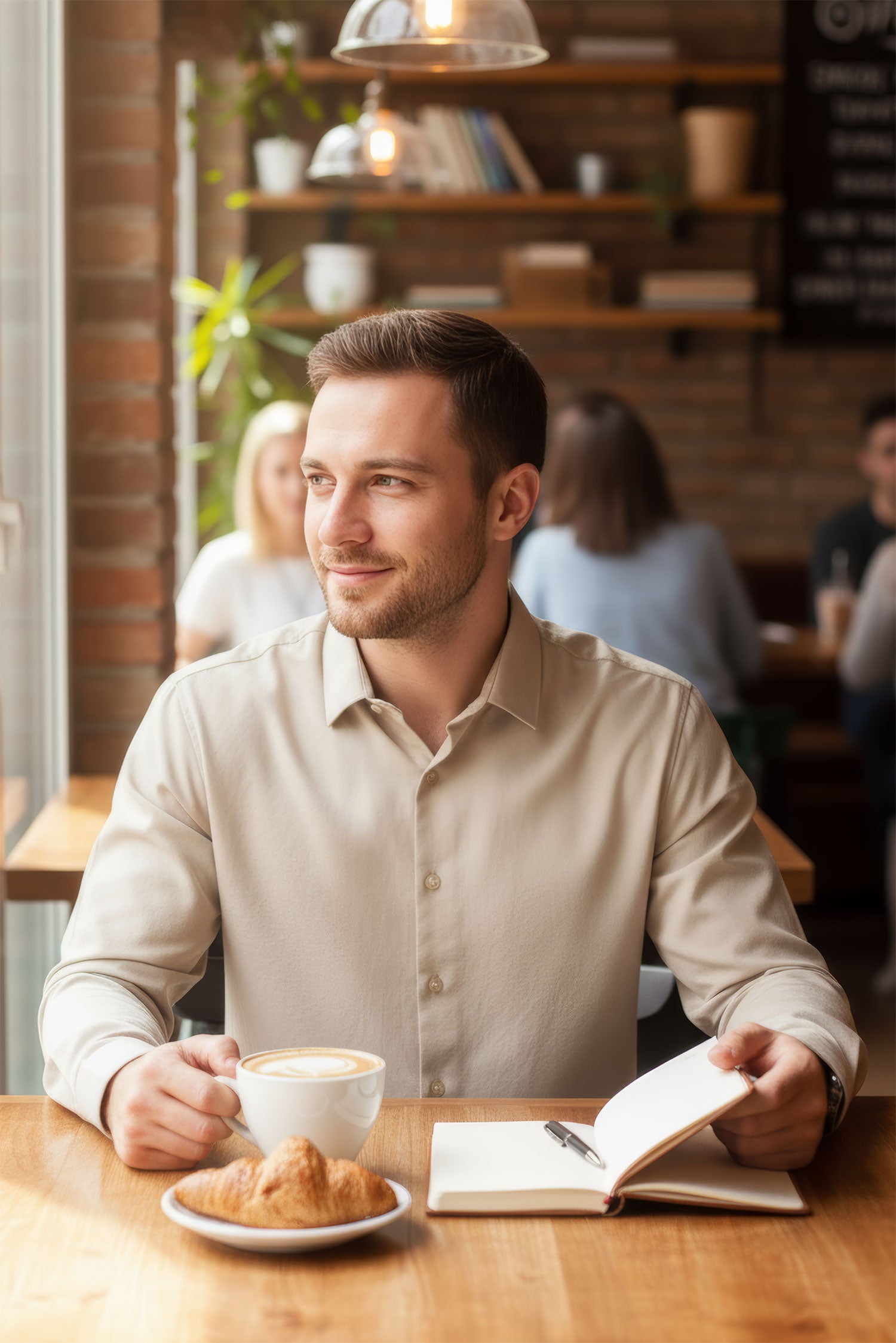 BARABAS Men's Solid Color Casual Button Down Long Sleeve Shirt 4B33 Beige