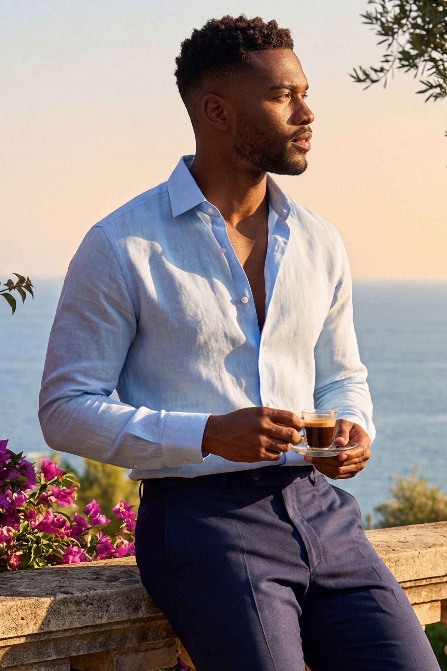 BARABAS Men's Linen Lightweight Button Down Long Sleeve Shirt 4B37 Blue