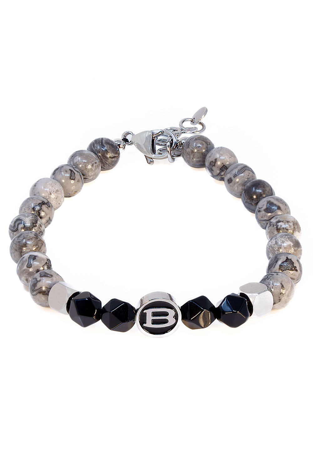 Barabas Unisex Obsidian Howlite Bangles Bracelets 4BB06 Bone