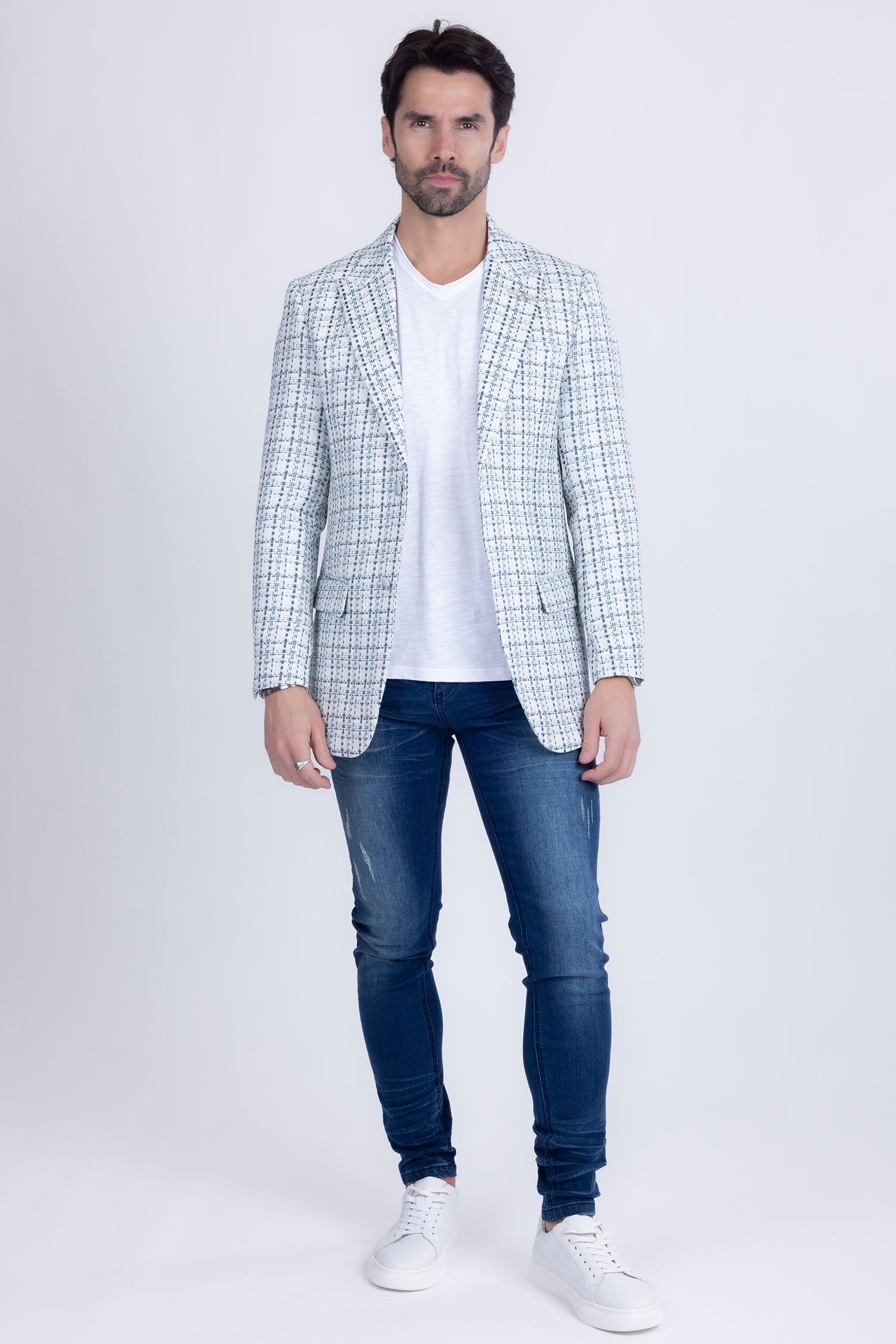 Barabas Men's Weave Pattern Premium Peak Lapel Blazer 4BL24 Camel Tan