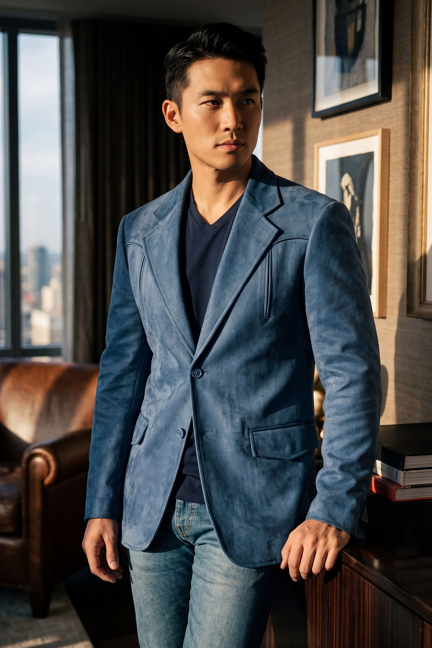 Barabas Men's Velvet Matte Solid Peak Lapel Blazer 4BL56 Charcoal