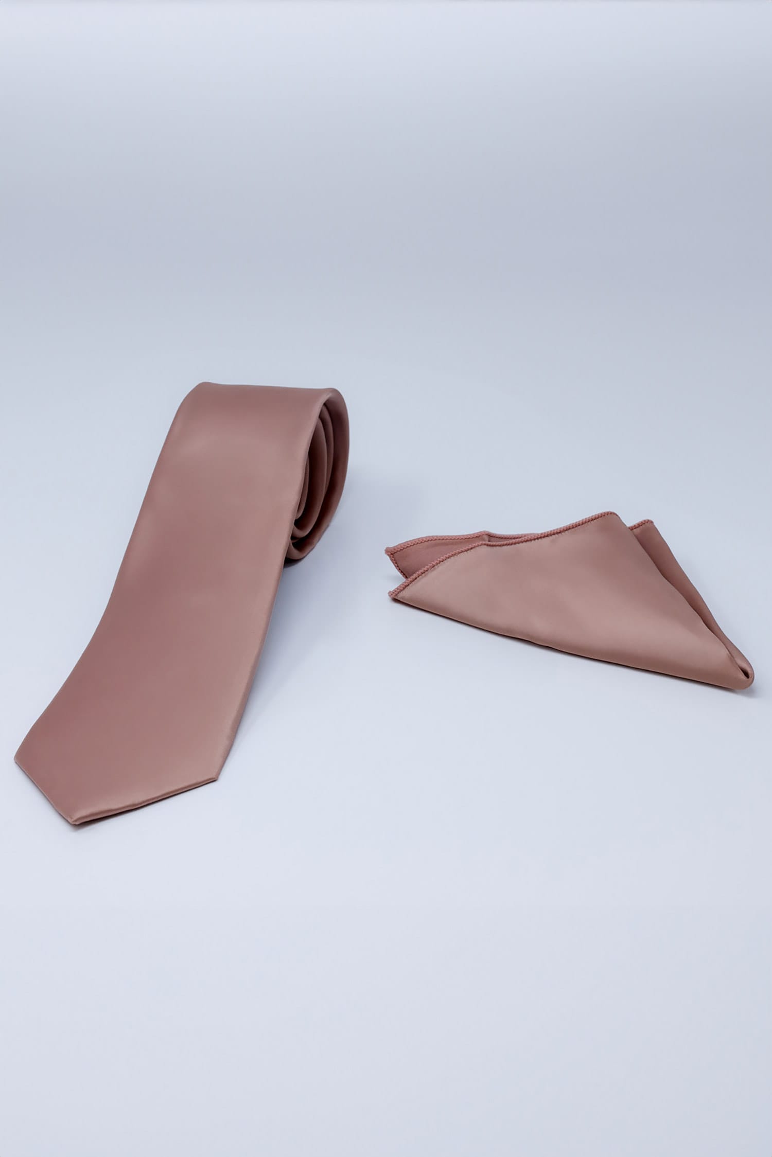 Barabas Men's Solid Color Shiny Satin Luxury Formal Necktie 4NT01 Dusty Pink