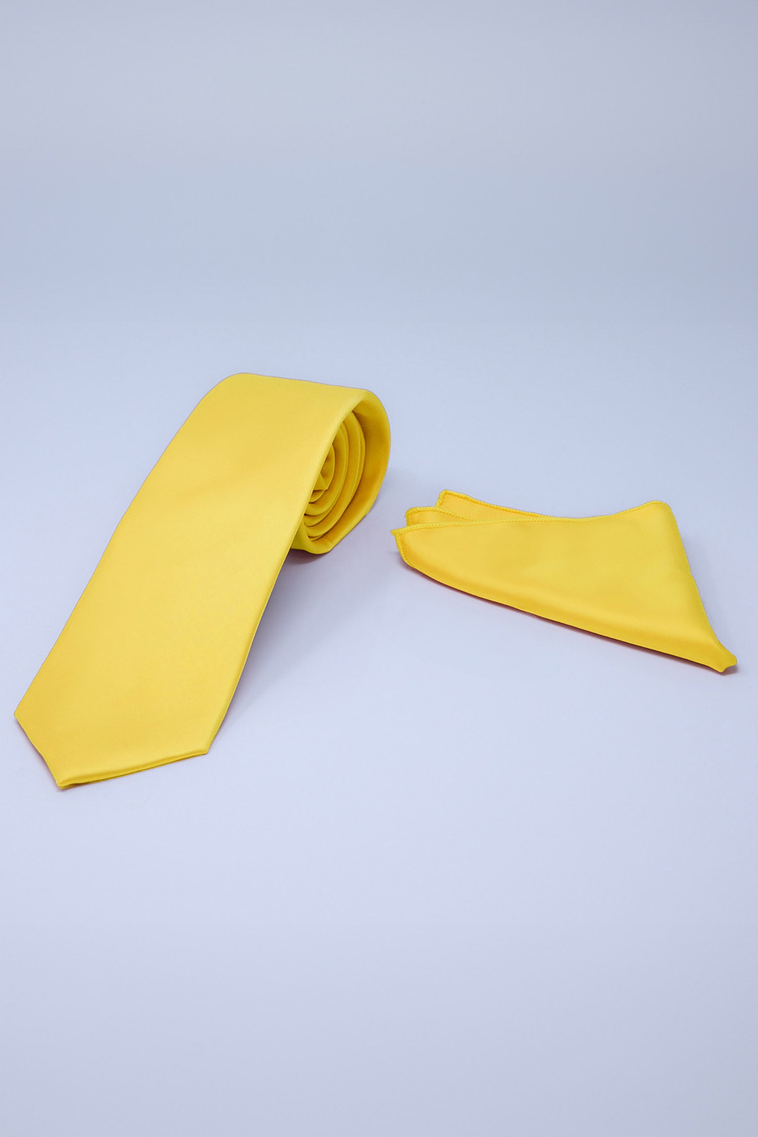 Barabas Men's Solid Color Shiny Satin Luxury Formal Necktie 4NT01 Lemon