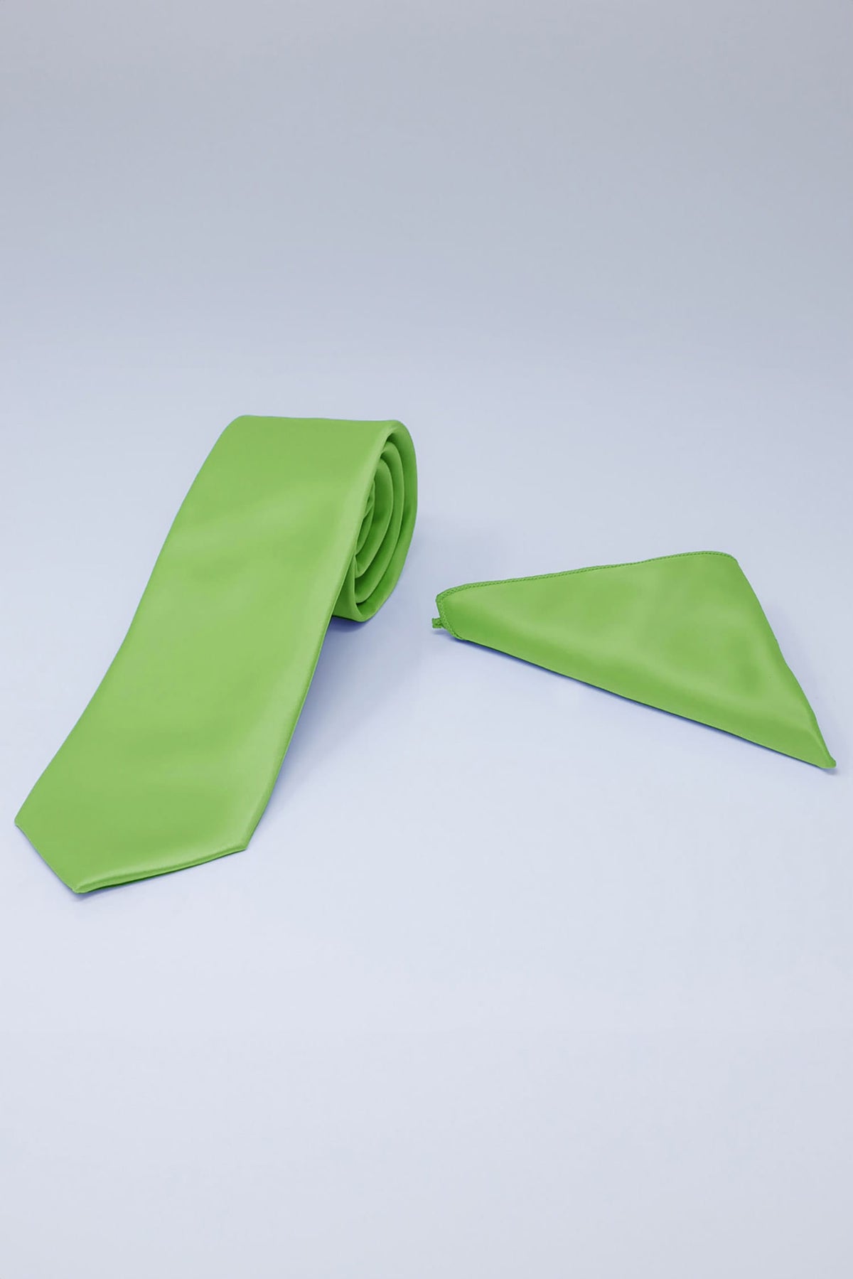 Barabas Men's Solid Color Shiny Satin Luxury Formal Necktie 4NT01 Pistachio