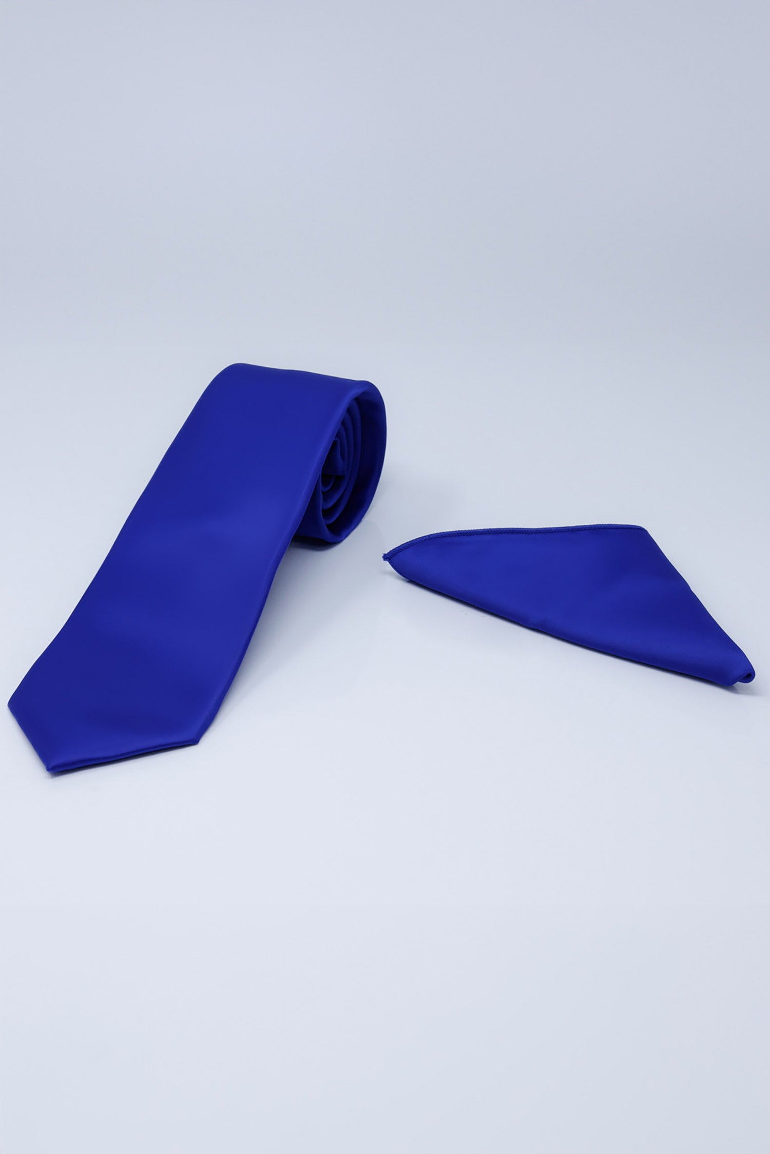 Barabas Men's Solid Color Shiny Satin Luxury Formal Necktie 4NT01 Royal Blue