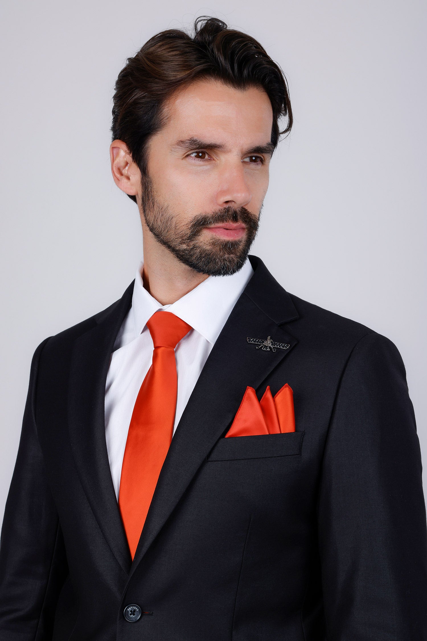 Barabas Men's Solid Color Shiny Satin Luxury Formal Necktie 4NT01 Rust