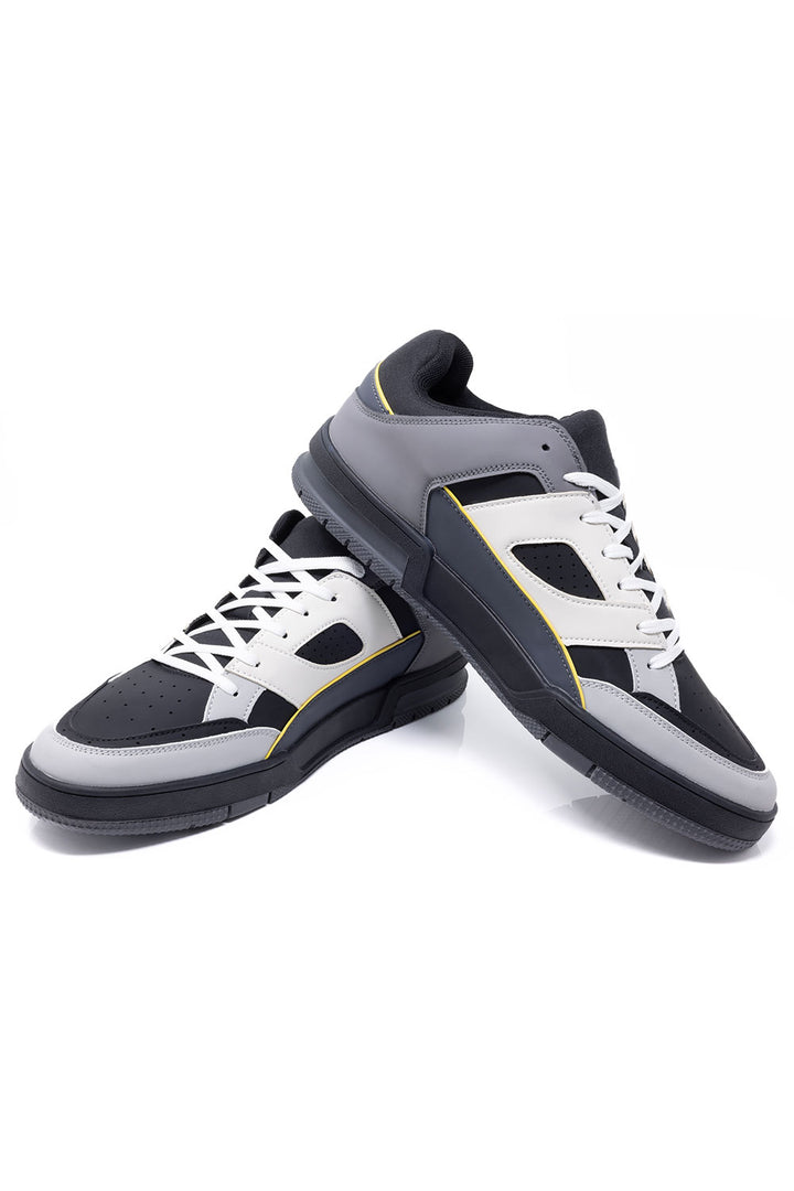 Barabas Men's Premium Running Multicolor Leather Sneakers 4SK01 Dark Grey