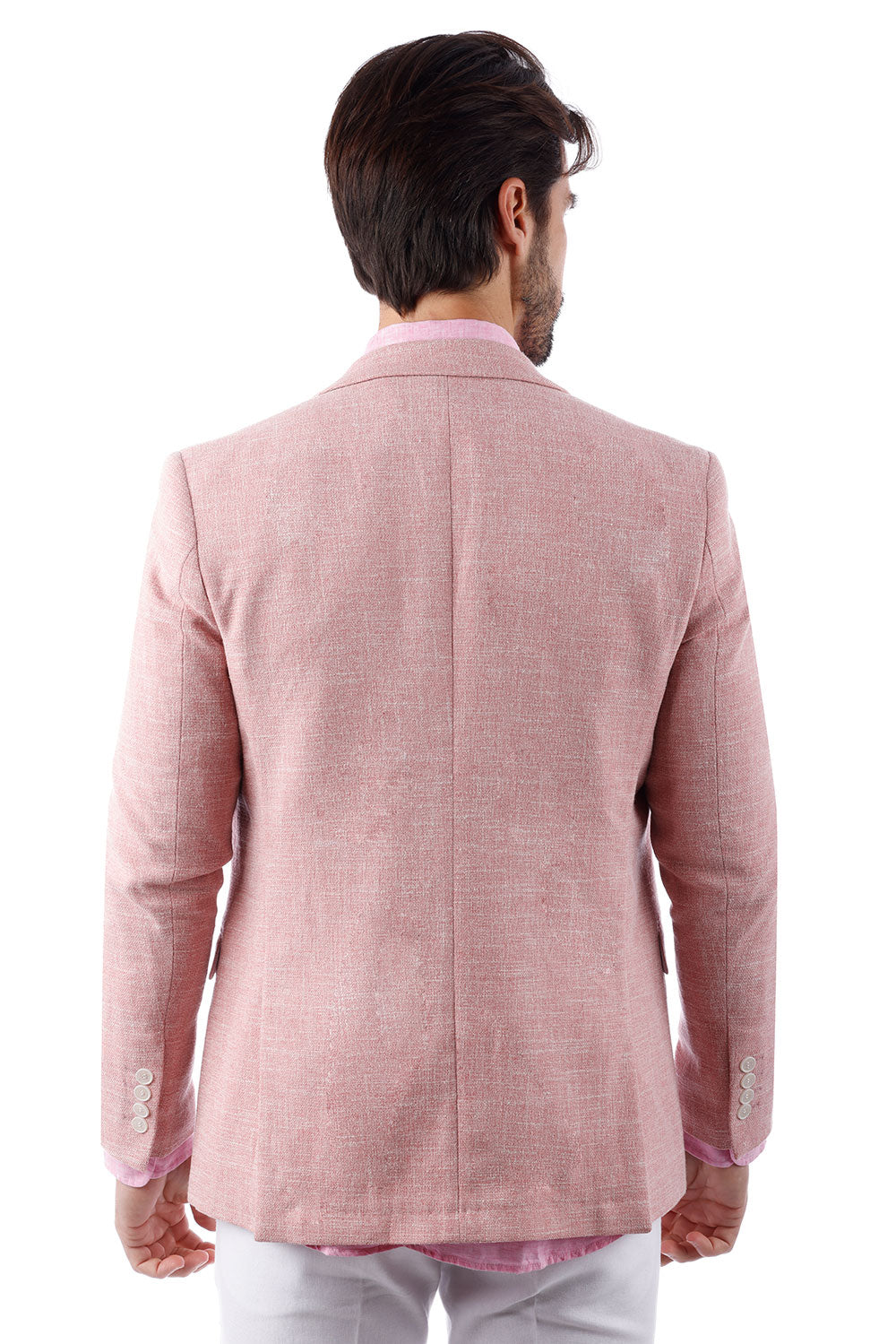 Barabas Men's Classic Tweed Pattern Notch Lapel Blazer 4BL30 Pink