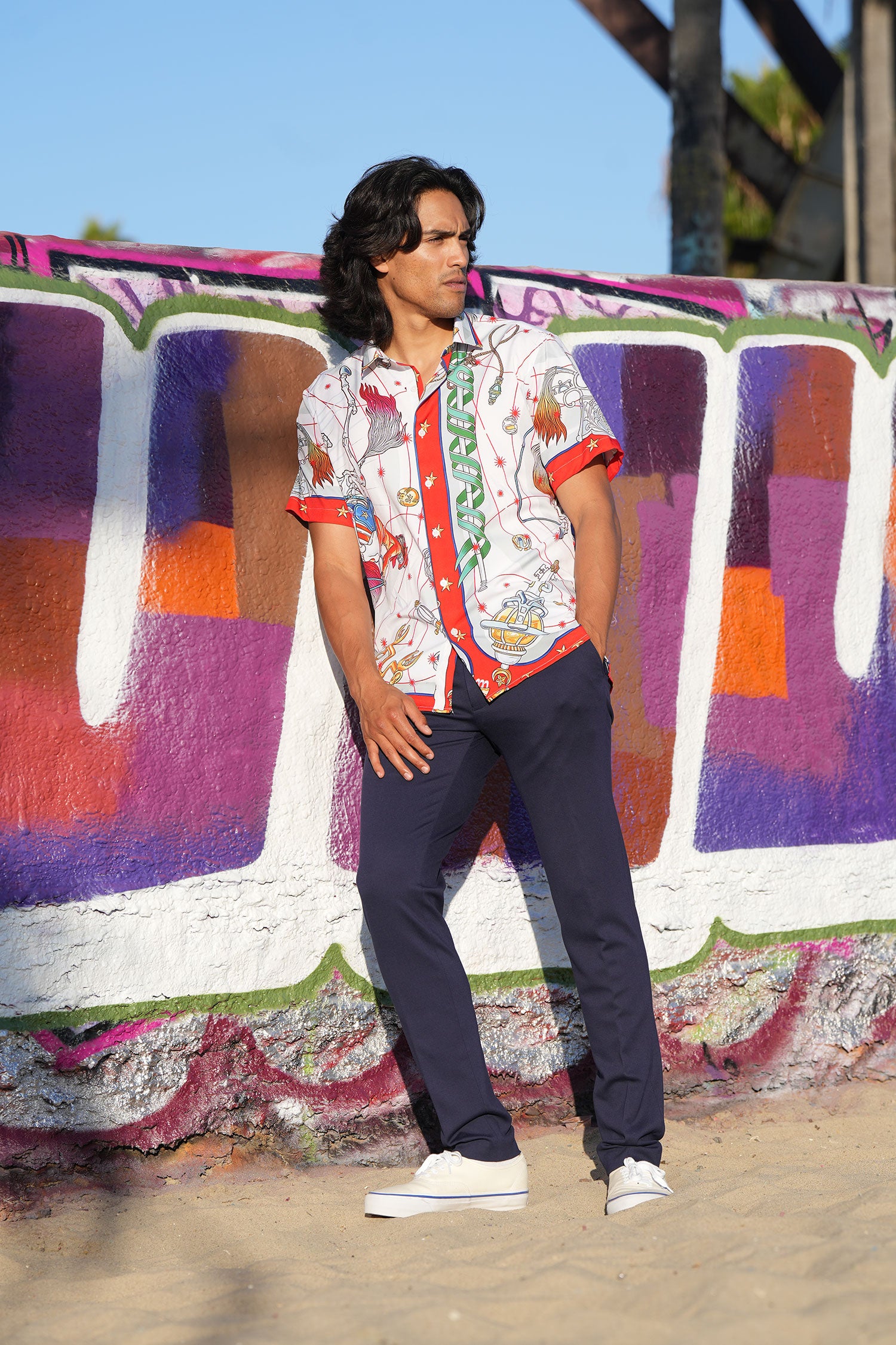 BARABAS Men's Animal Geometric Button Down Short Sleeve Shirts 4sst32 Multi