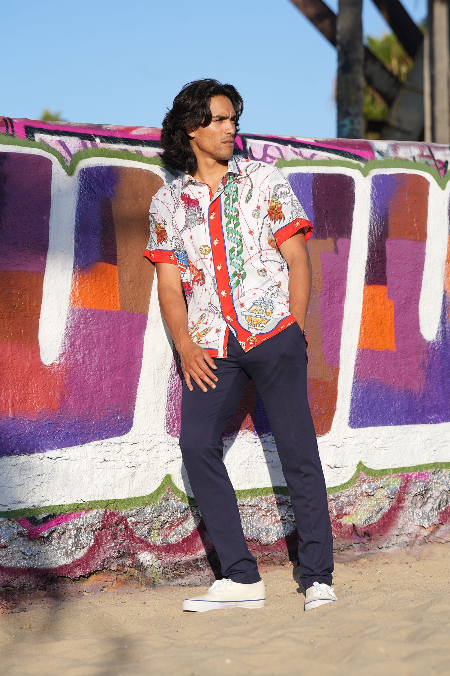 BARABAS Men's Animal Geometric Button Down Short Sleeve Shirts 4sst32 Multi