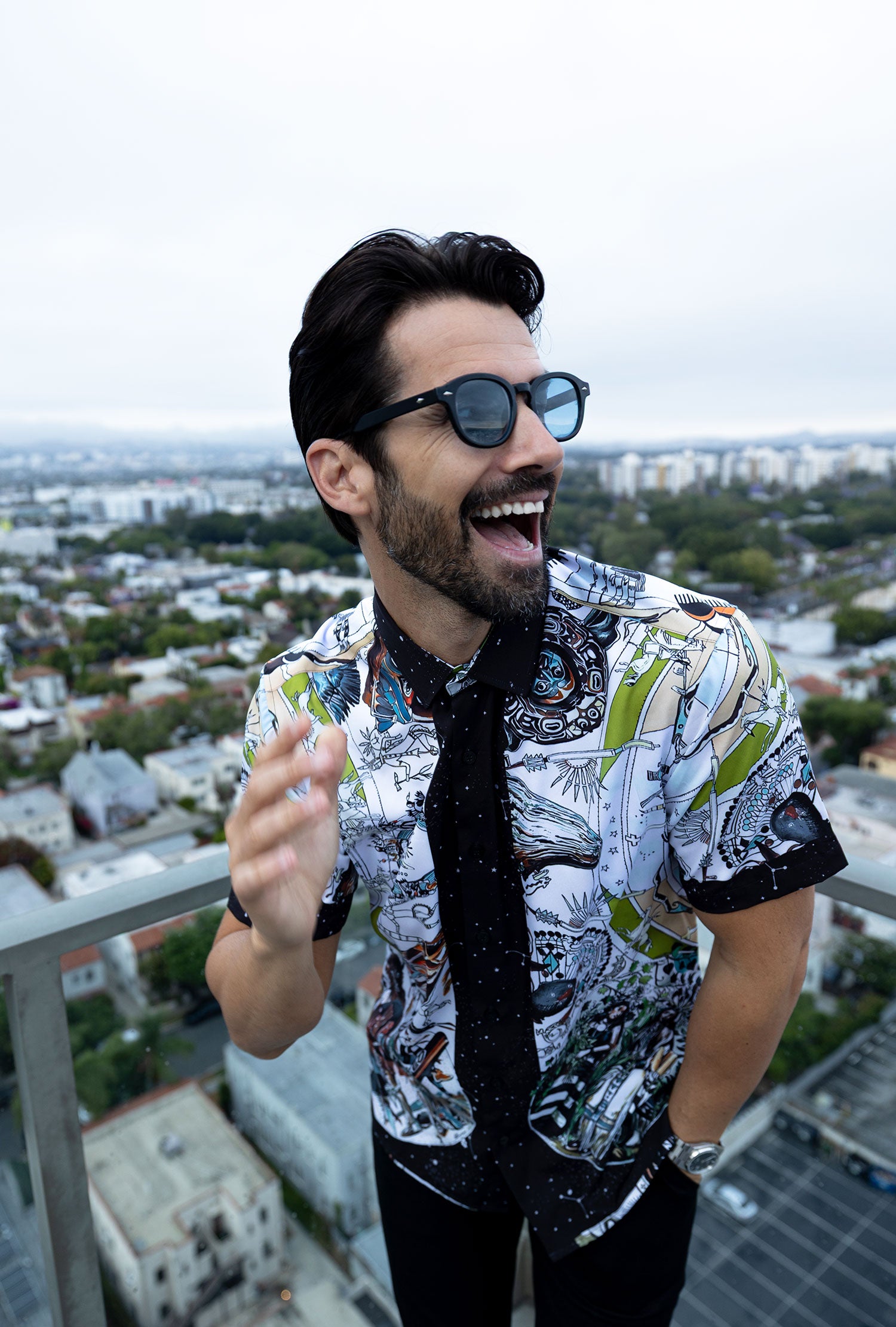 BARABAS Men's Science Astronomy Printed Short Sleeve Shirts 4sst35