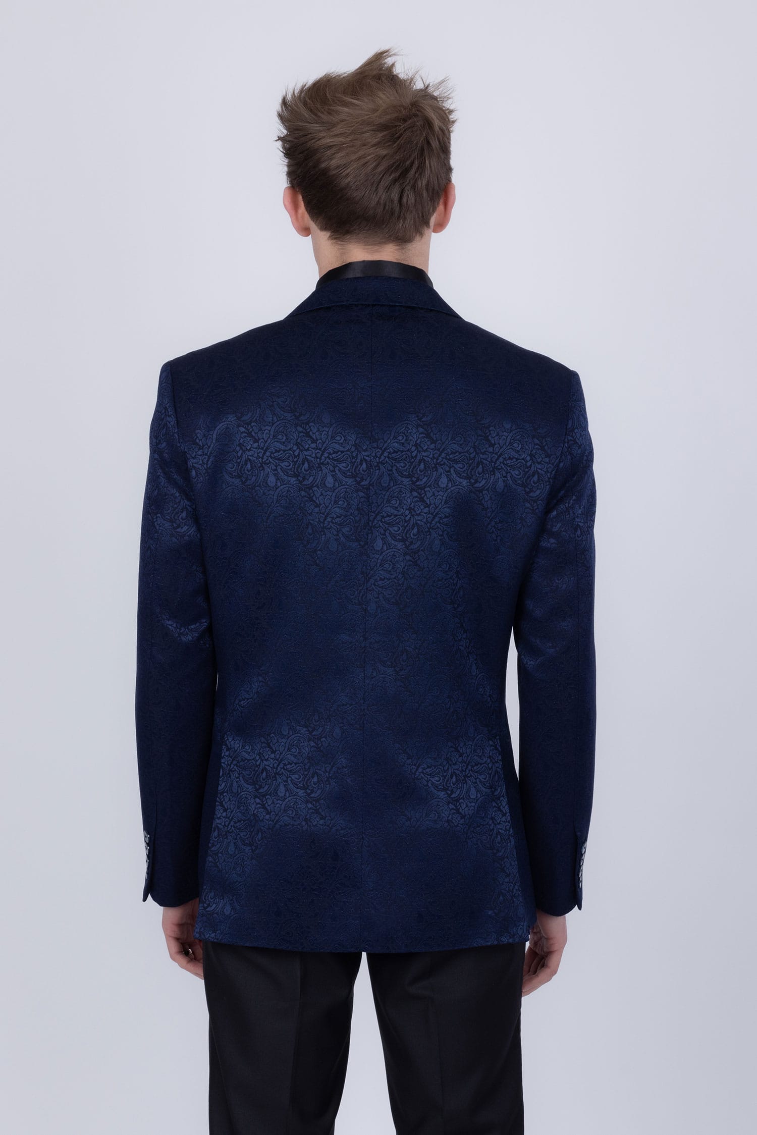 Barabas Men's Floral Design Luxury Prom Notch Lapel Blazer 5BL01 Blue