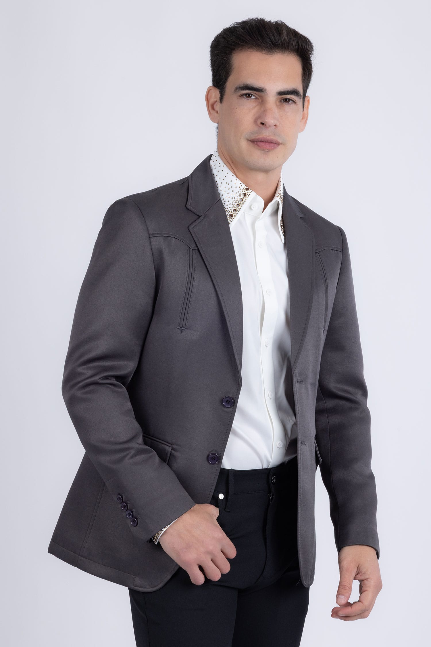 Barabas Men's Matte Notch Lapel Casual Blazer 5BL11 Charcoal