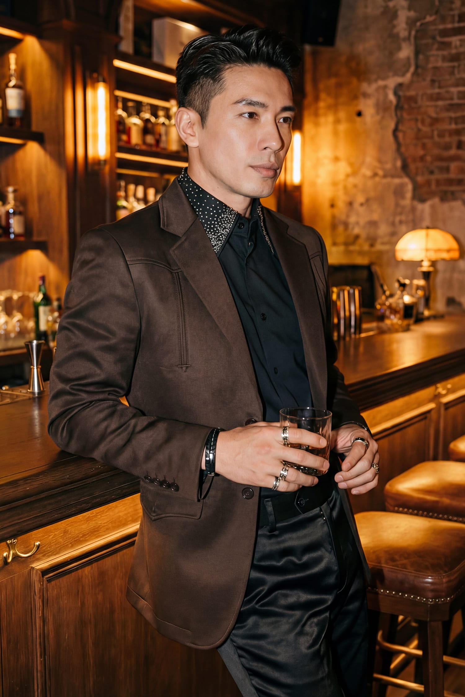 Barabas Men's Matte Notch Lapel Casual Blazer 5BL11 Coffee brown