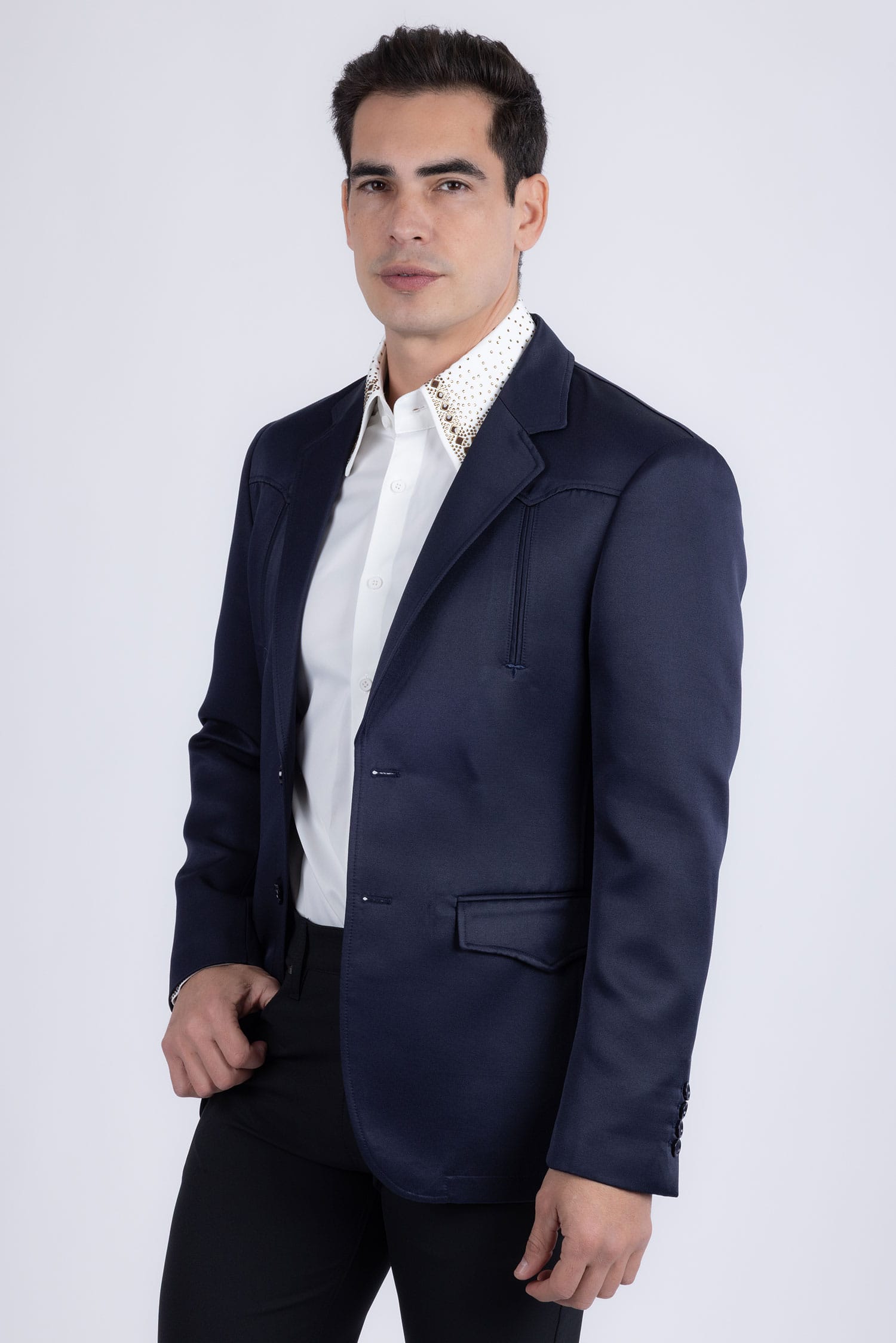 Barabas Men's Matte Notch Lapel Casual Blazer 5BL11 Navy