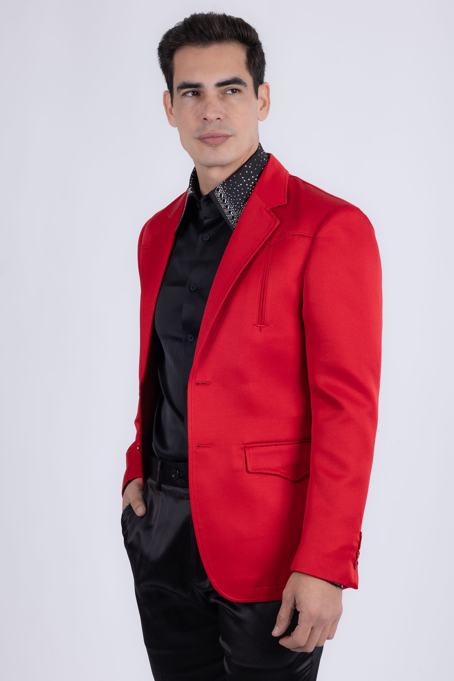 Barabas Men's Matte Notch Lapel Casual Blazer 5BL11 red