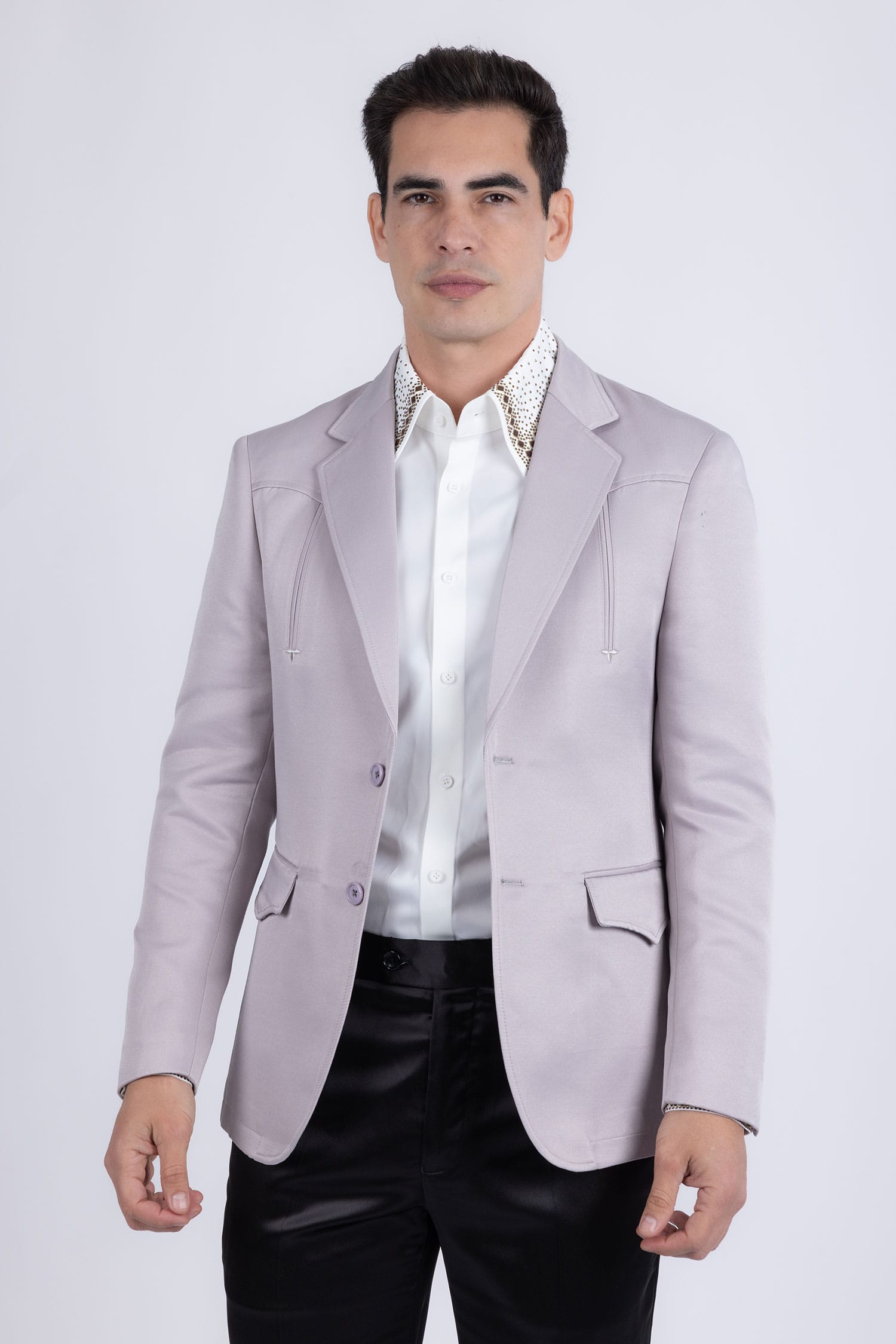 Barabas Men's Matte Notch Lapel Casual Blazer 5BL11 Silver