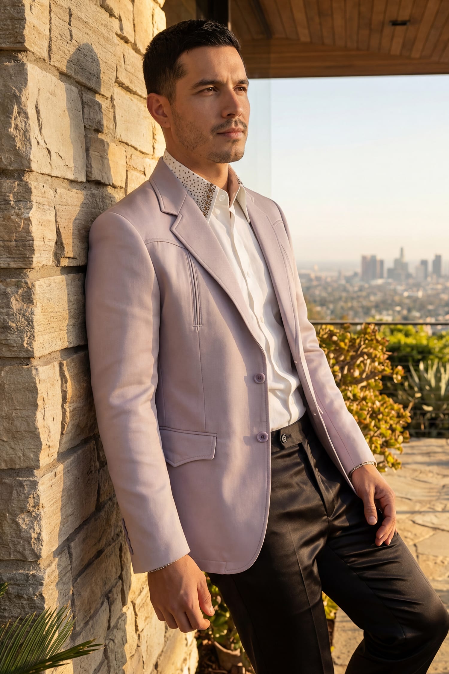 Barabas Men's Matte Notch Lapel Casual Blazer 5BL11 Silver