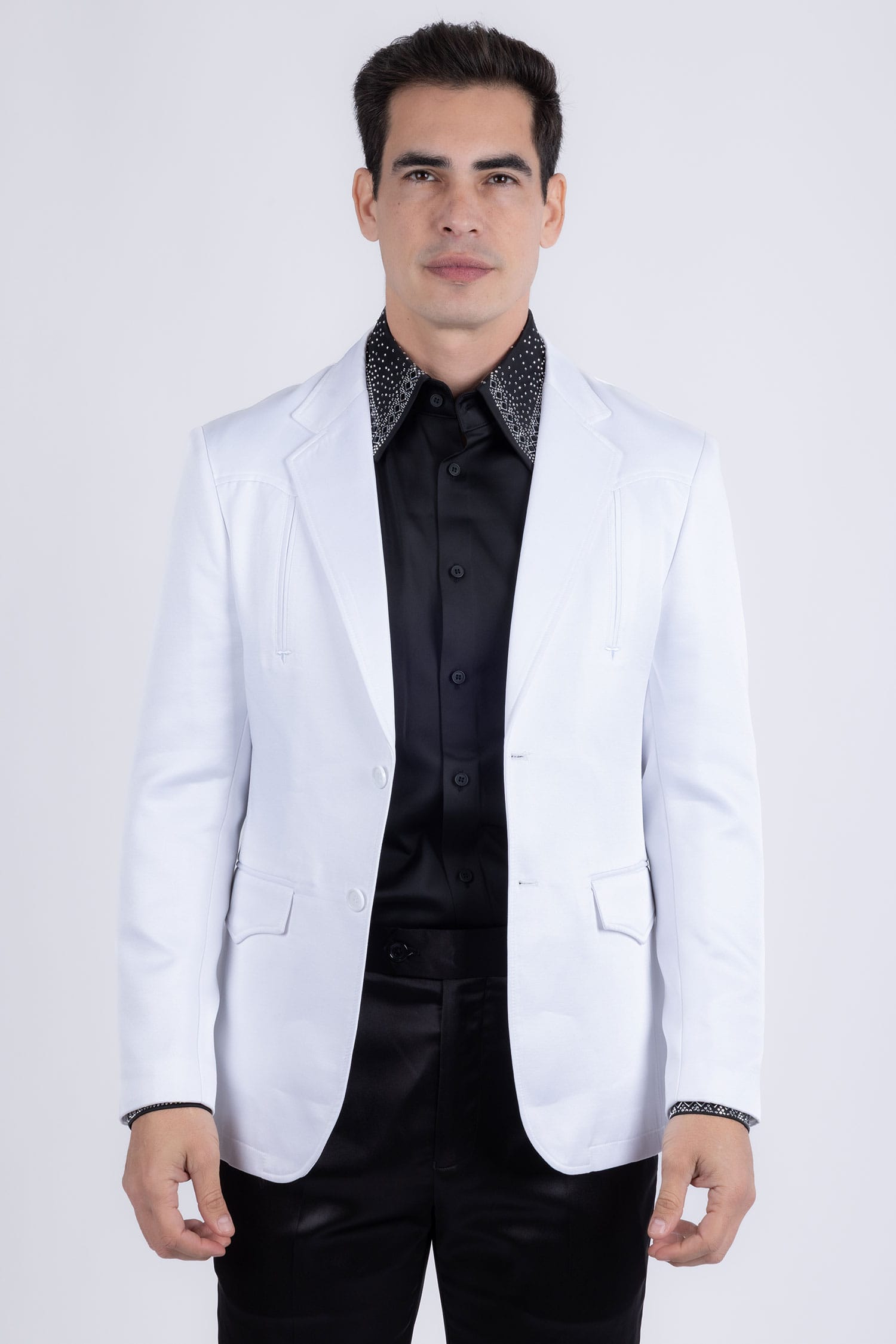 Barabas Men's Matte Notch Lapel Casual Blazer 5BL11 White