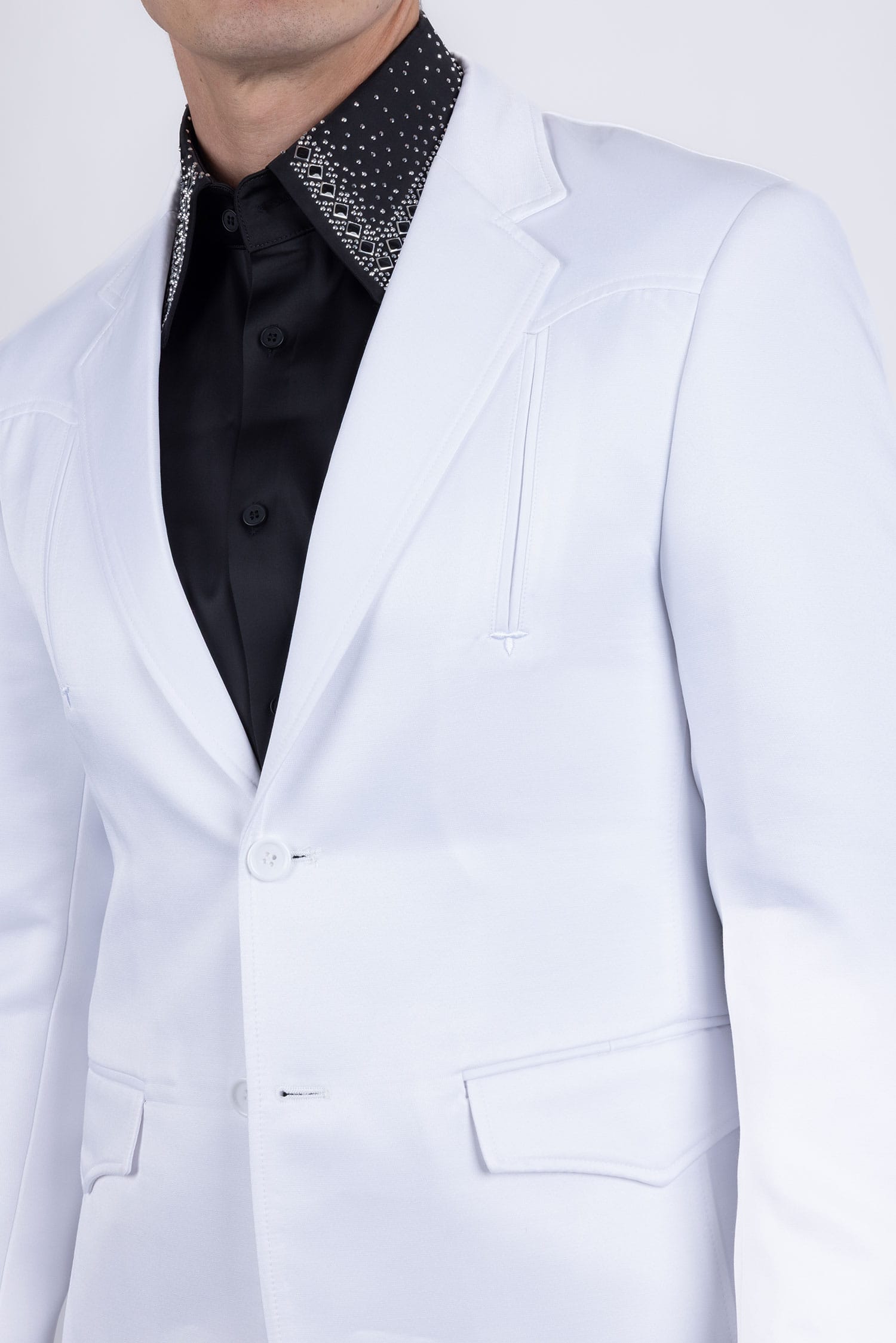 Barabas Men's Matte Notch Lapel Casual Blazer 5BL11 White