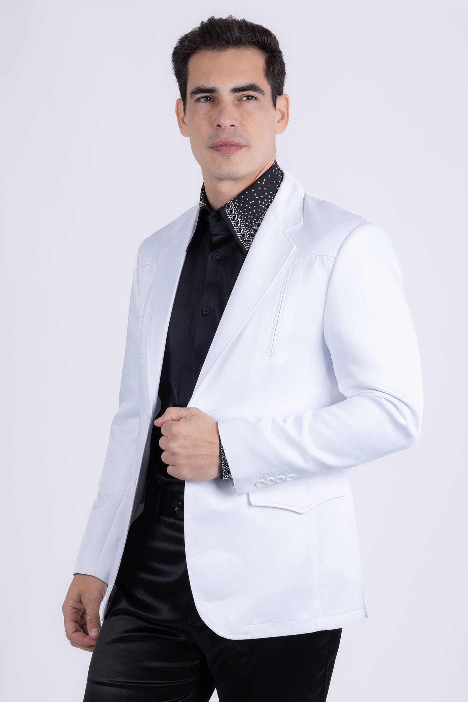Barabas Men's Matte Notch Lapel Casual Blazer 5BL11 White