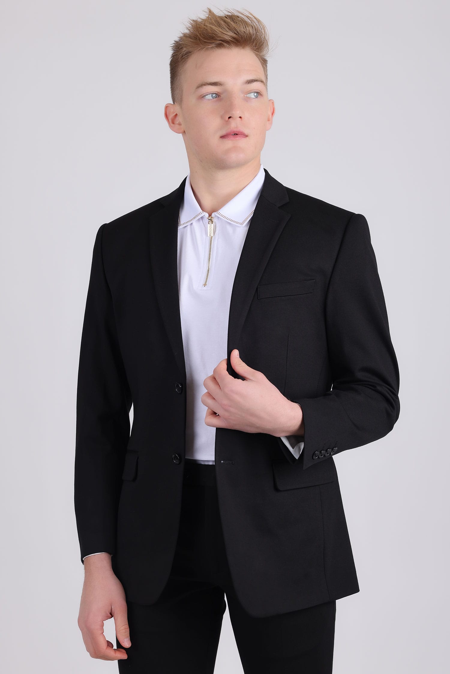 Barabas Men's Brushed Cotton Notch Lapel Casual Blazer 5BL200 Black