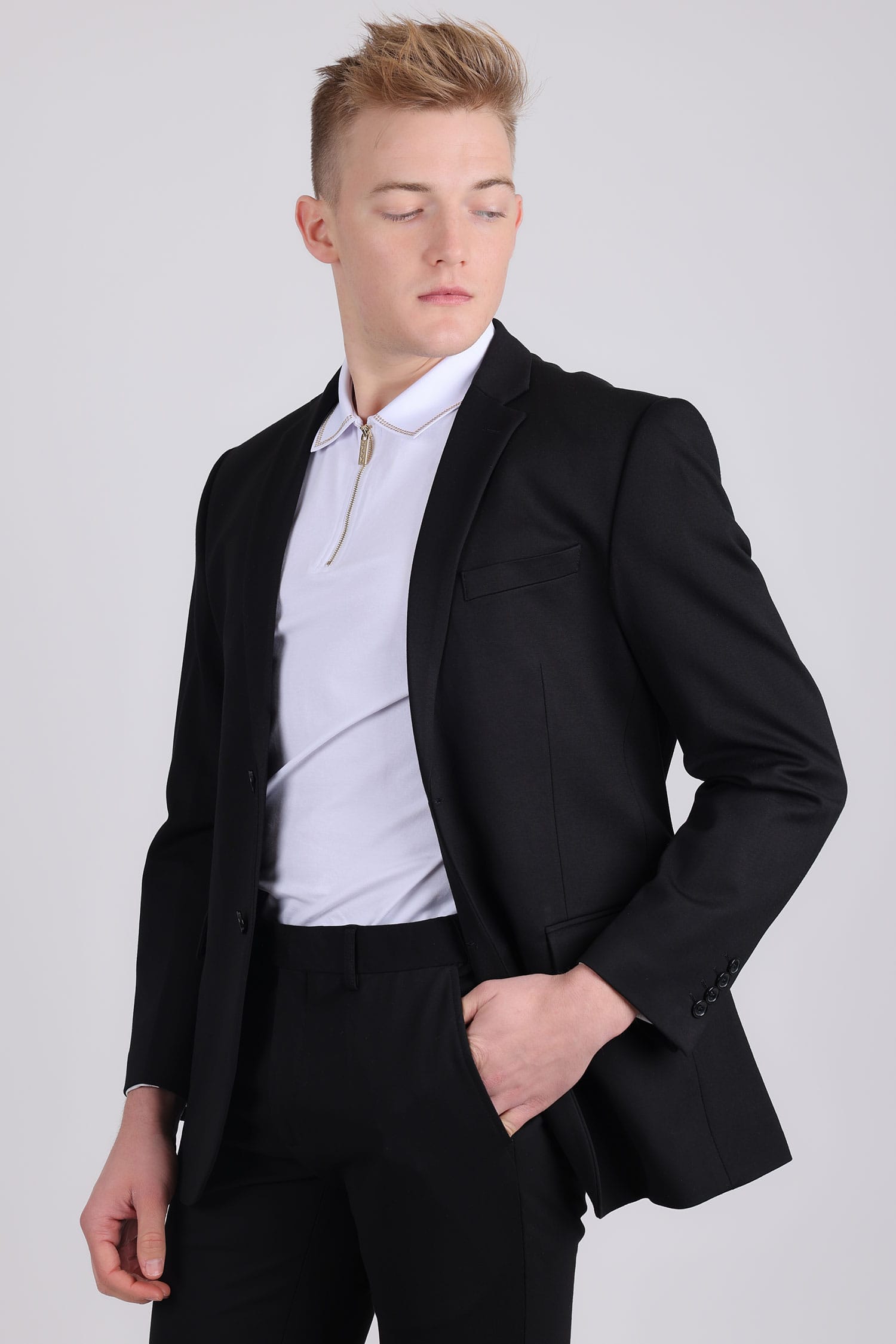 Barabas Men's Brushed Cotton Notch Lapel Casual Blazer 5BL200 Black