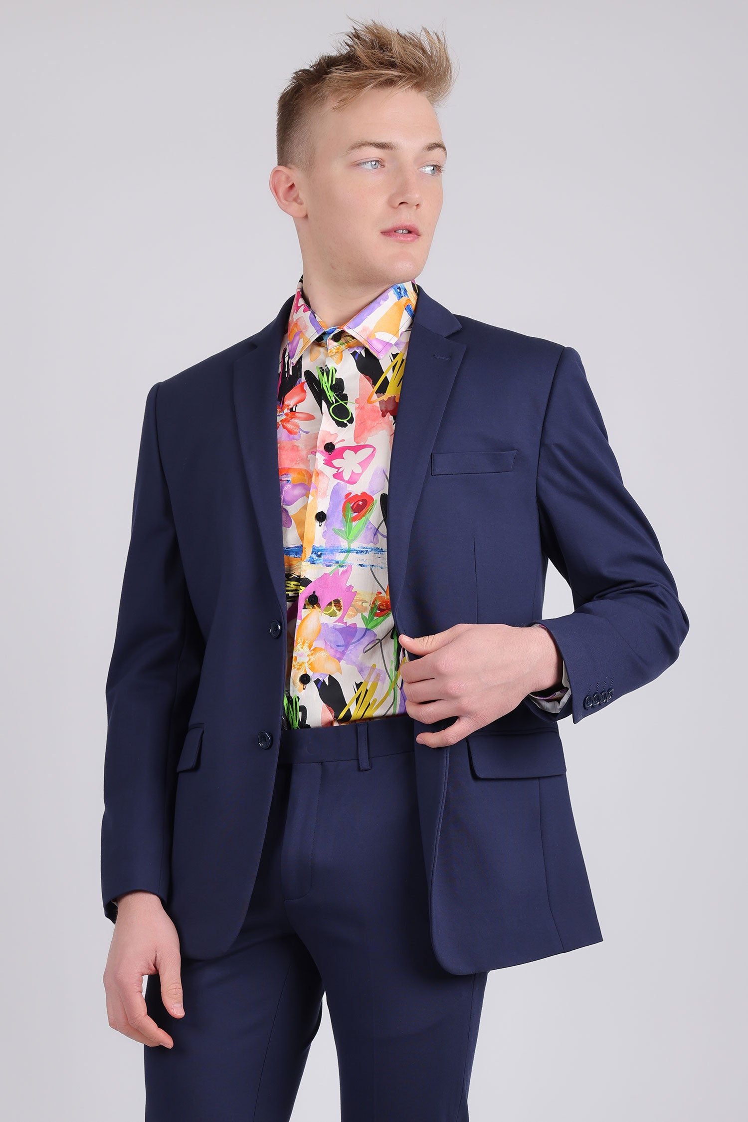 Barabas Men's Brushed Cotton Notch Lapel Casual Blazer 5BL200 Navy