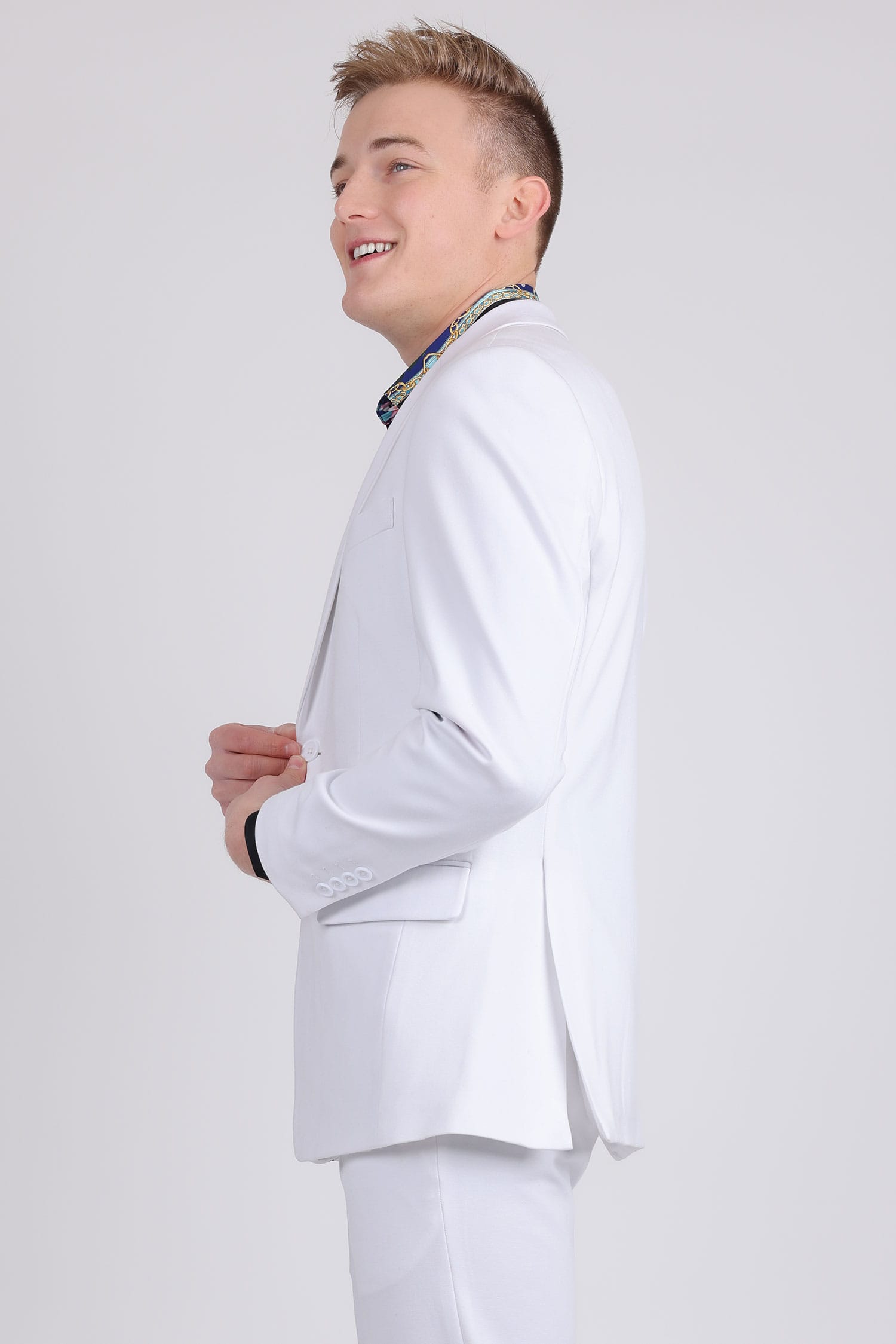 Barabas Men's Brushed Cotton Notch Lapel Casual Blazer 5BL200 White