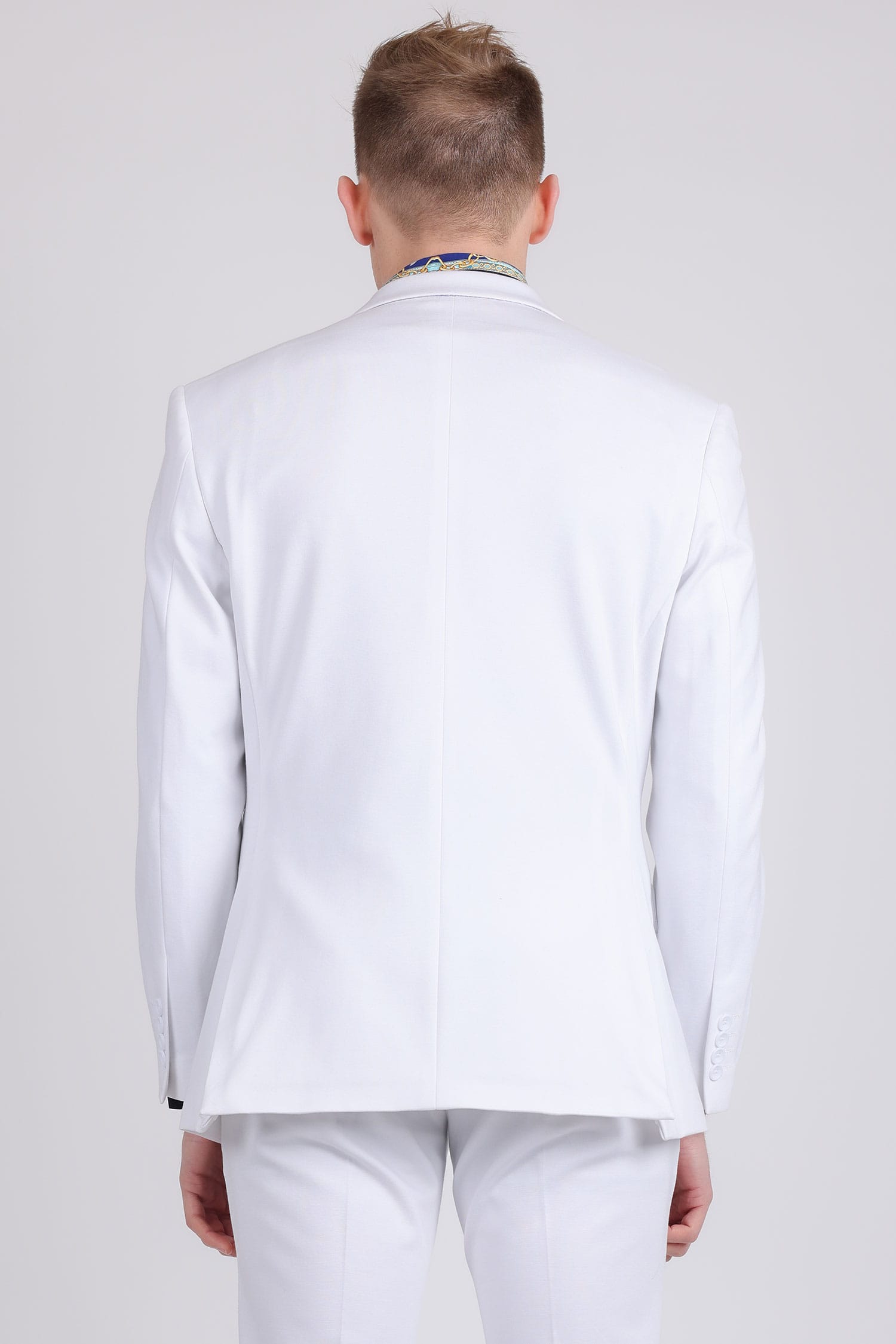Barabas Men's Brushed Cotton Notch Lapel Casual Blazer 5BL200 White