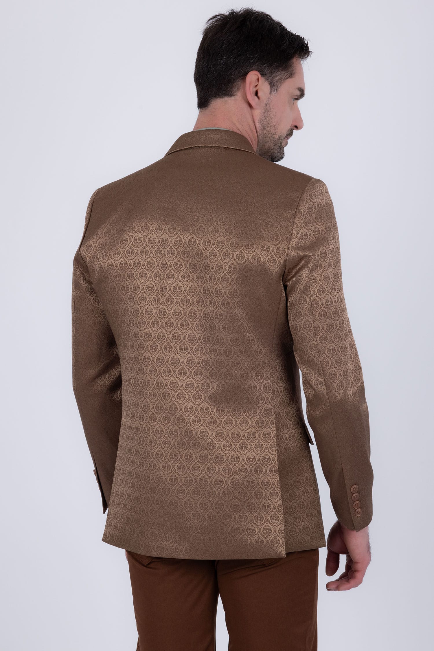 Barabas Men's Floral Pattern Notch Lapel Casual Blazer 5BL24 Golden Brown