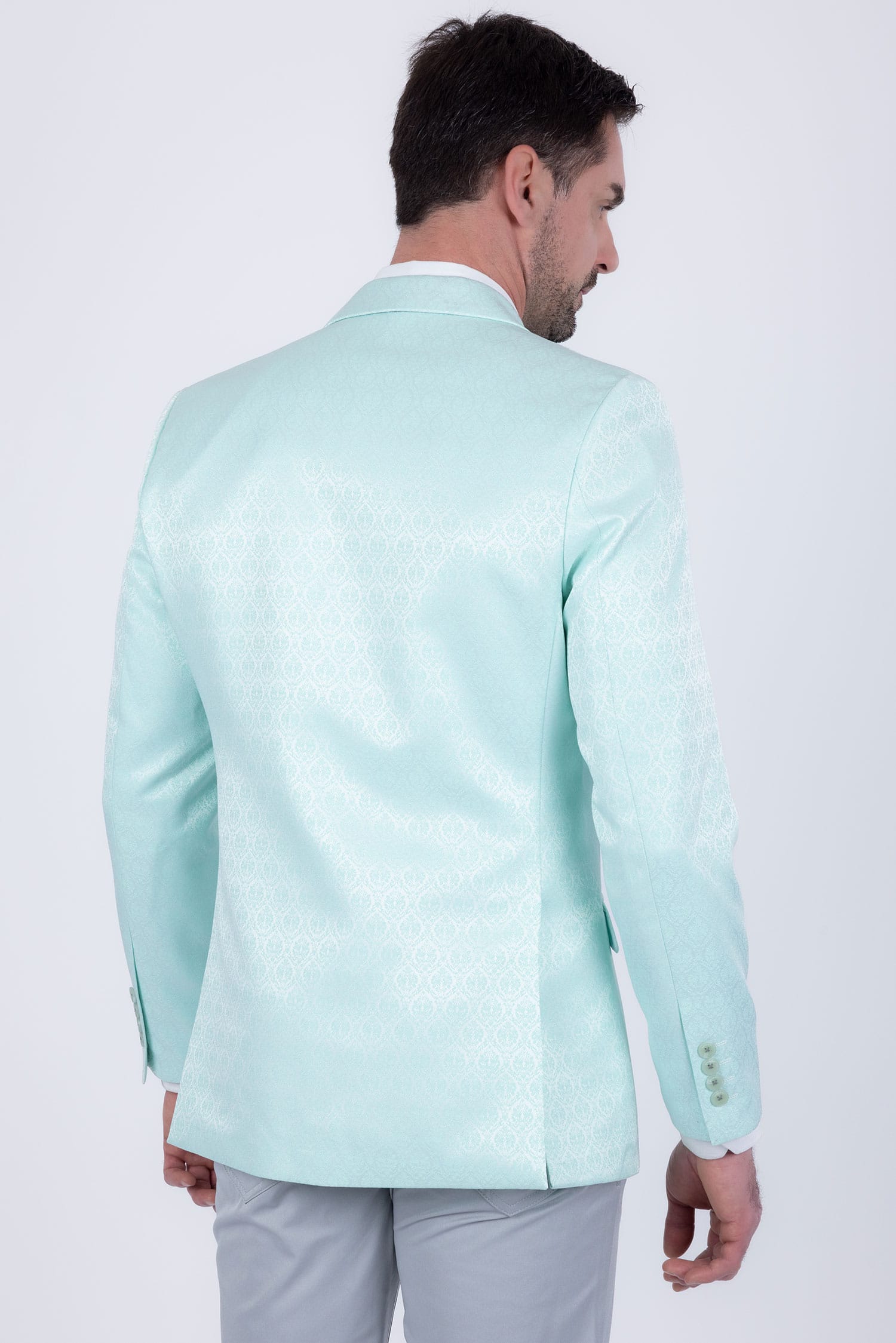 Barabas Men's Floral Pattern Notch Lapel Casual Blazer 5BL24 Mint