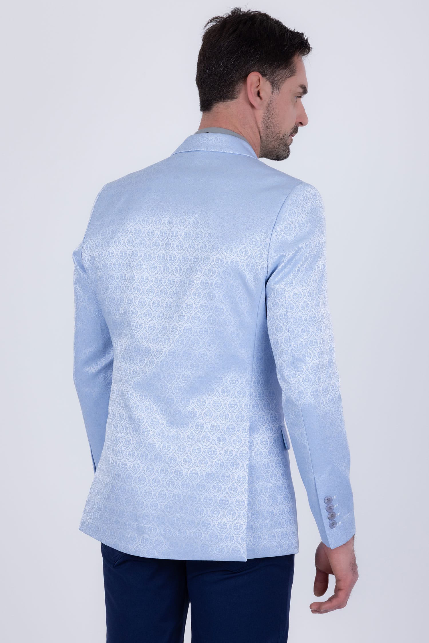 Barabas Men's Floral Pattern Notch Lapel Casual Blazer 5BL24 Blue