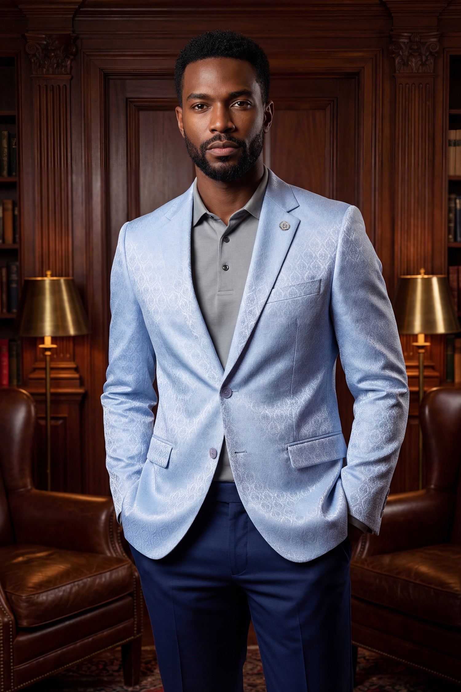 Barabas Men's Floral Pattern Notch Lapel Casual Blazer 5BL24 Windsurfer