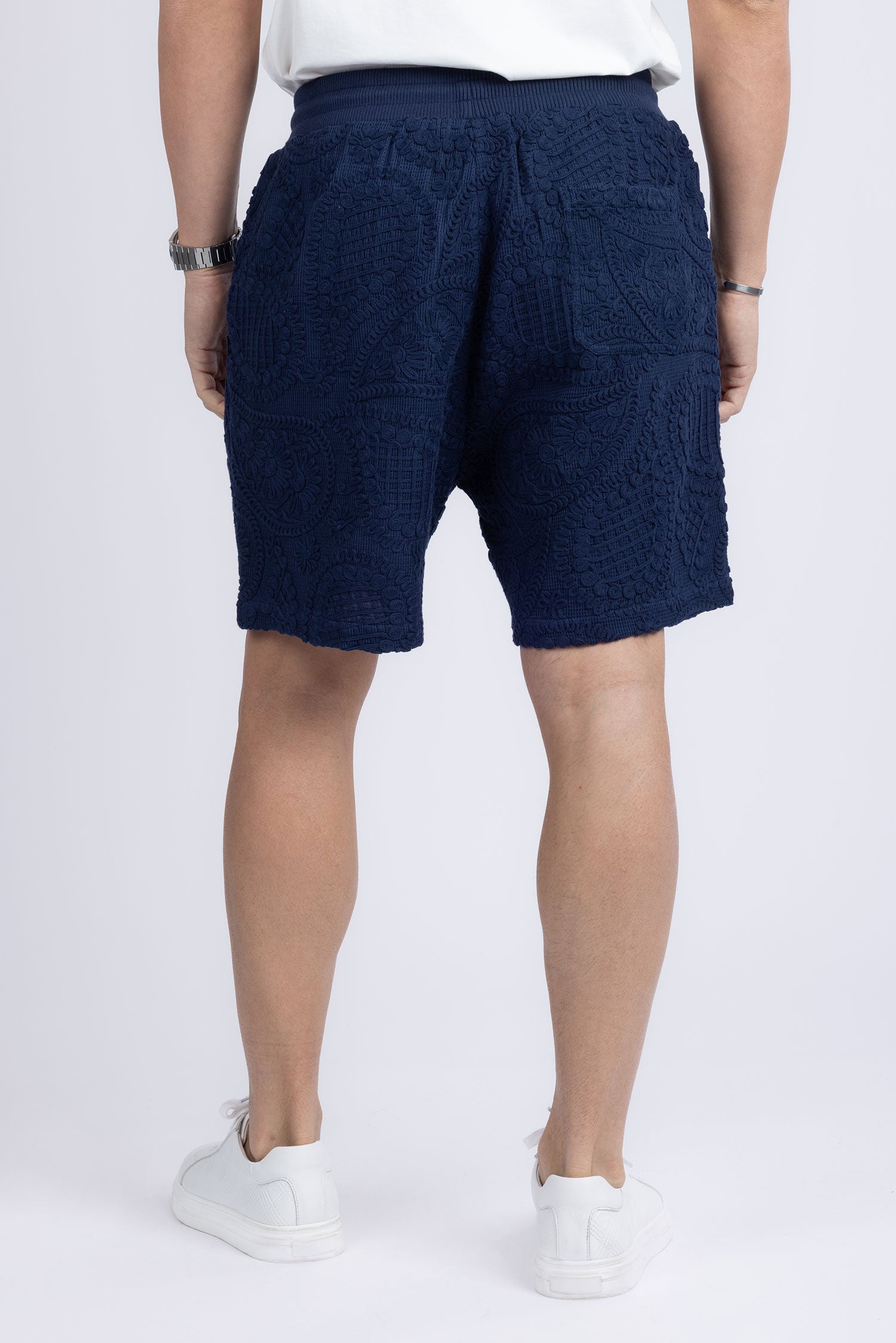 Barabas Men's Paisley Stretch Lightweight Drawstring Shorts 5BSP02 Blue