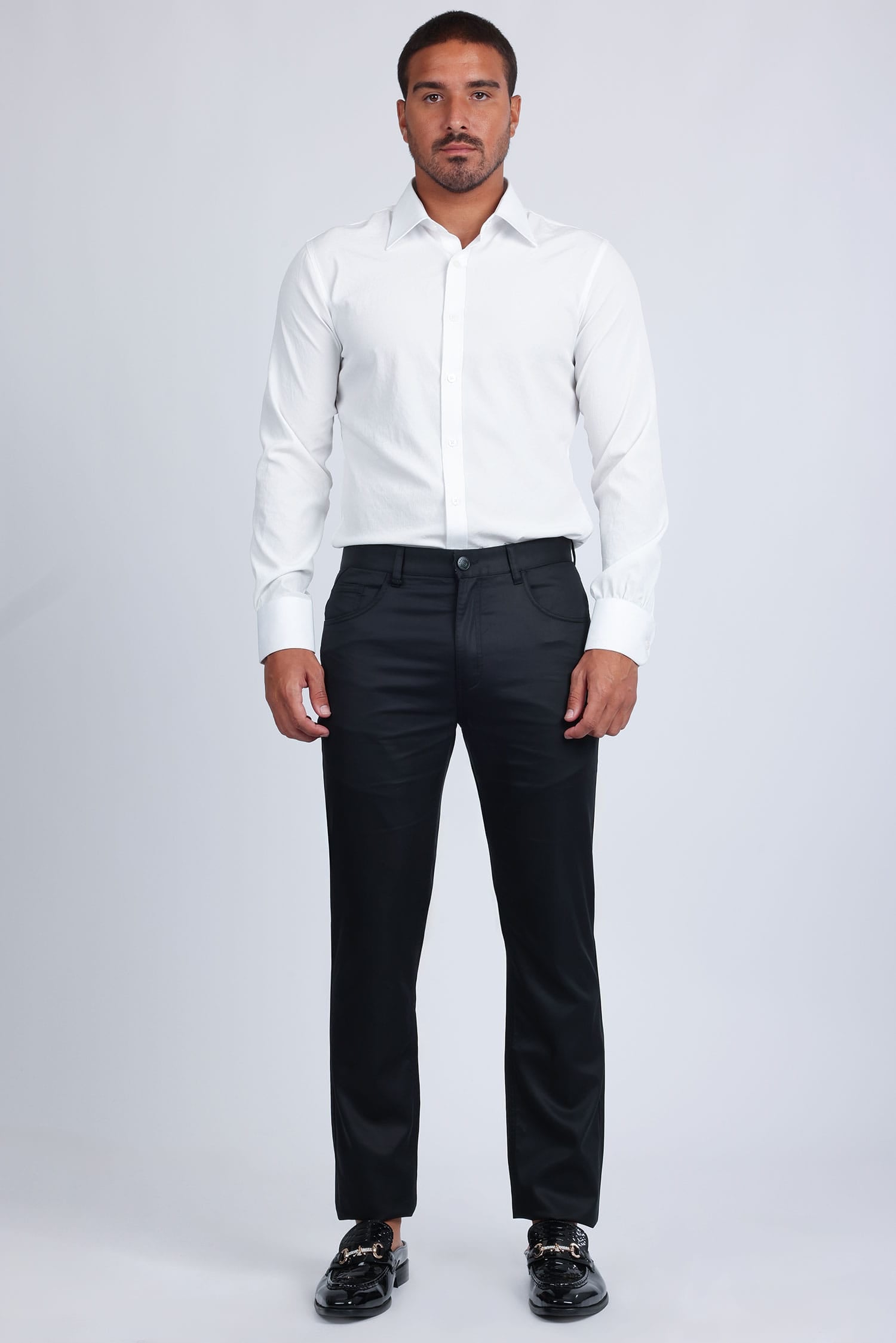 Barabas Men's Casual Solid Color Basic Essential Dress Pants 5CP01 Black