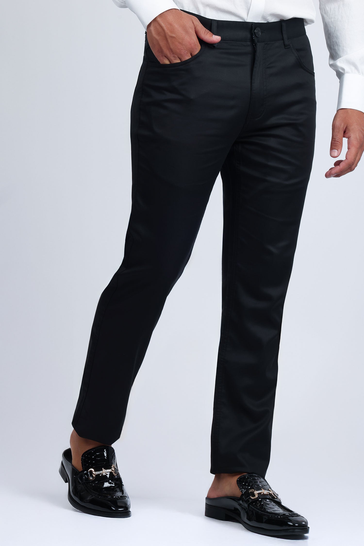 Barabas Men's Casual Solid Color Basic Essential Dress Pants 5CP01 Black