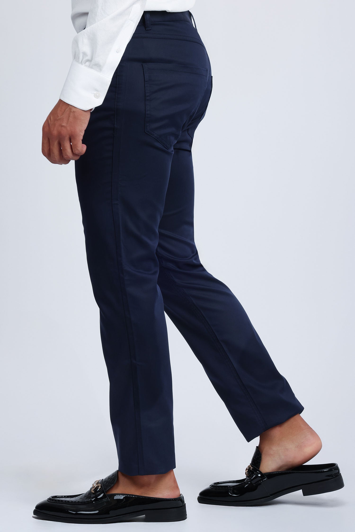 Barabas Men's Casual Solid Color Basic Essential Dress Pants 5CP01 Navy