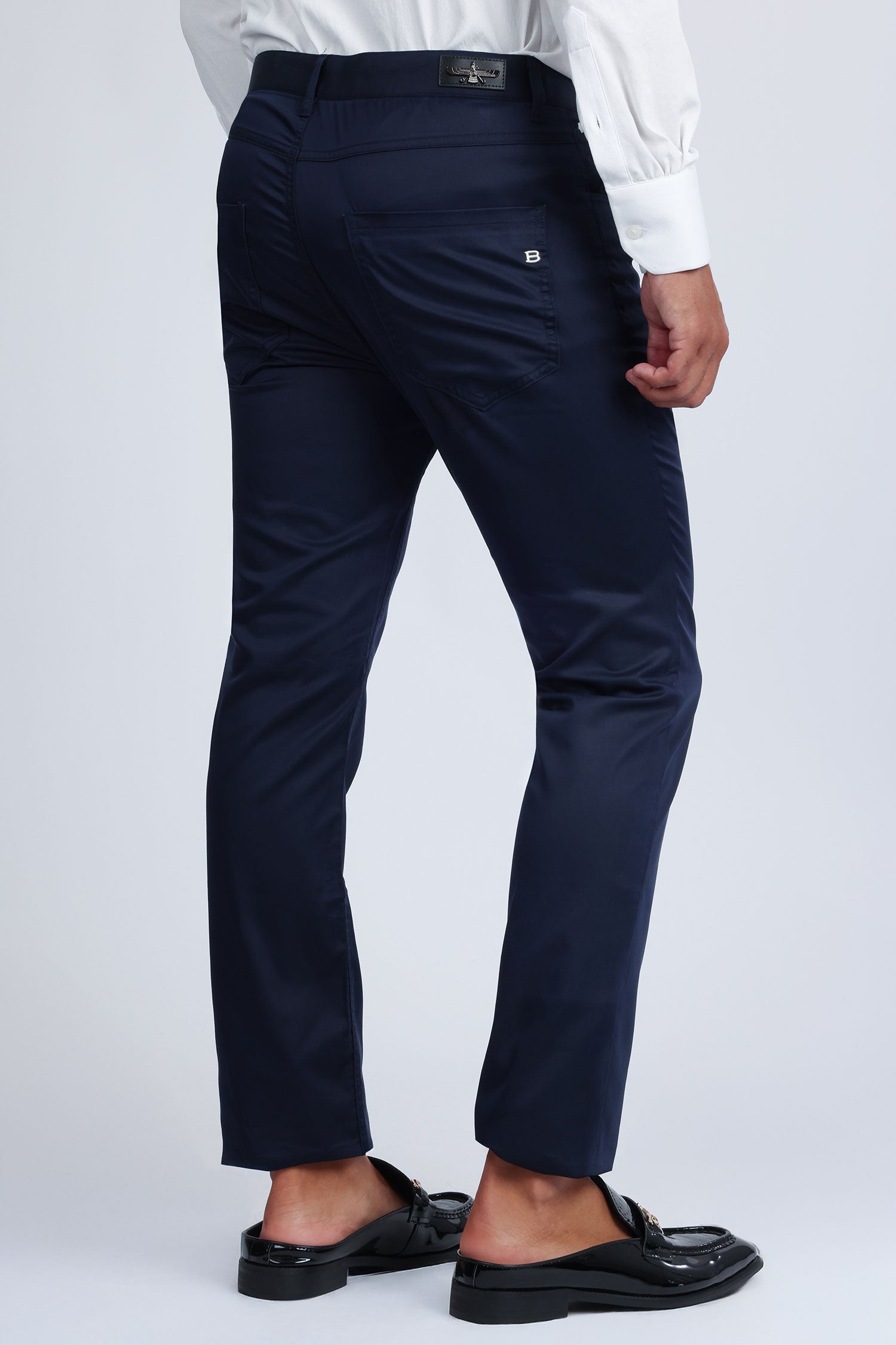 Barabas Men's Casual Solid Color Basic Essential Dress Pants 5CP01 Navy