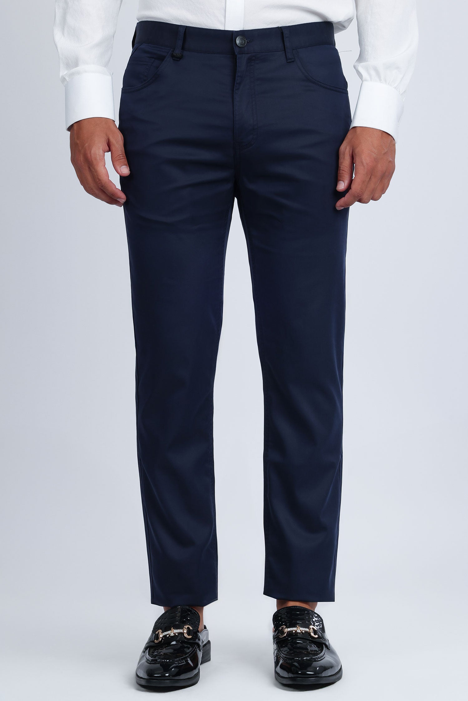 Barabas Men's Casual Solid Color Basic Essential Dress Pants 5CP01 Navy