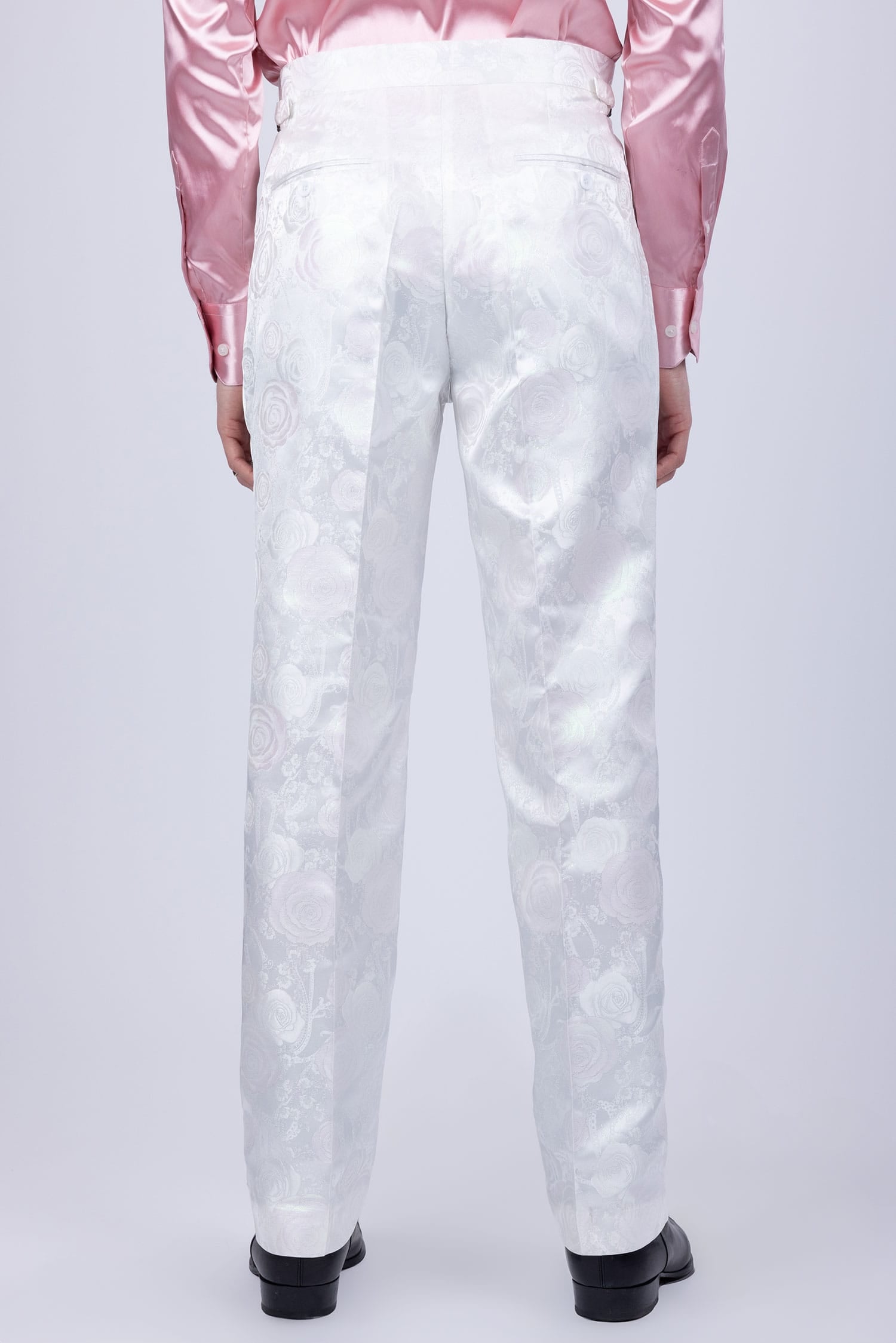Barabas Men's Floral Slim Fit Chino Dress Pants 5CP02 White